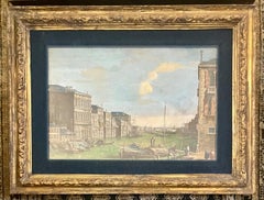 Pair Hand-Colored Venetian Engravings after Canaletto