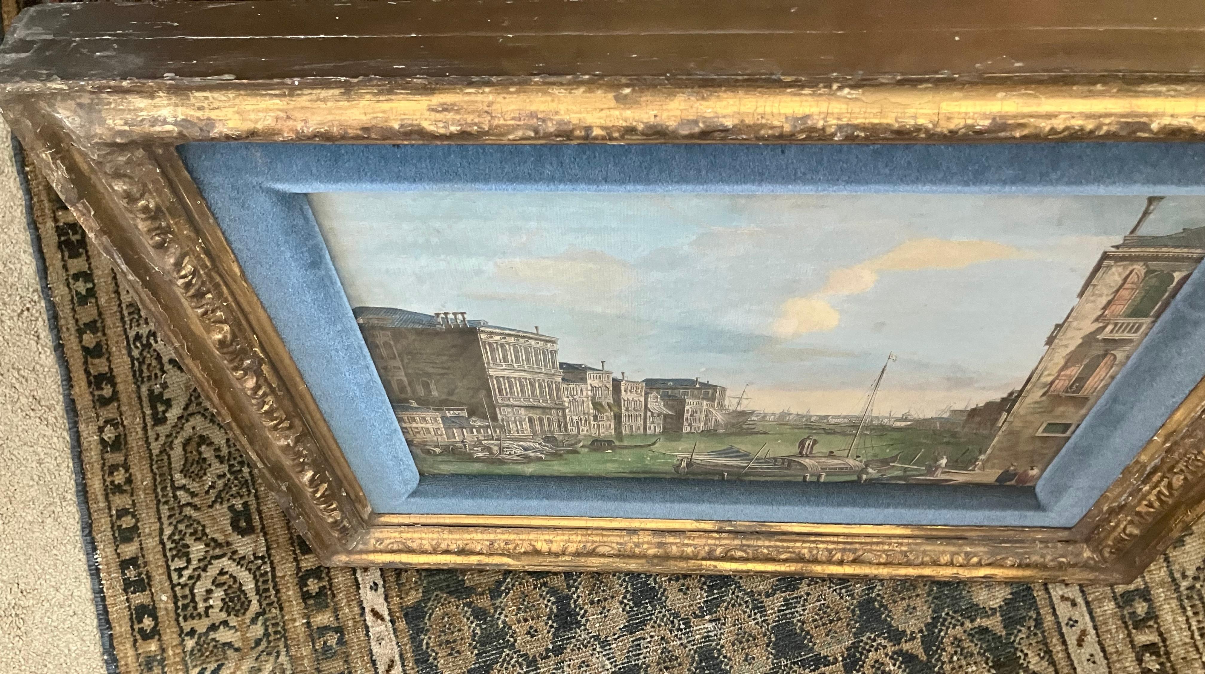 18th Century and Earlier Pair Hand-Colored Venetian Engravings after Canaletto For Sale