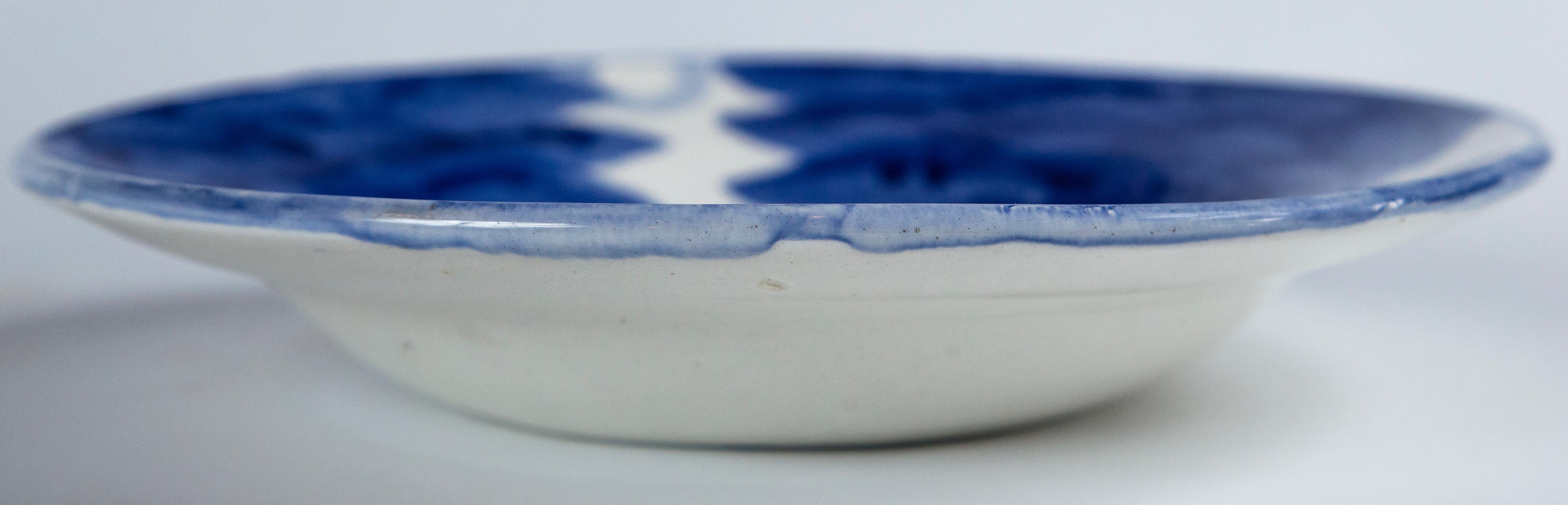 Pair of Hand Painted Blue and White Ceramic Bowls, Europe, Mid-20th Century 3