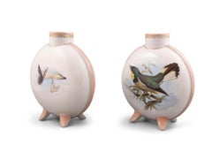 Pair Hand Painted English Moon Vases Circa 1870 Burslem Stamp – Crystal Palace