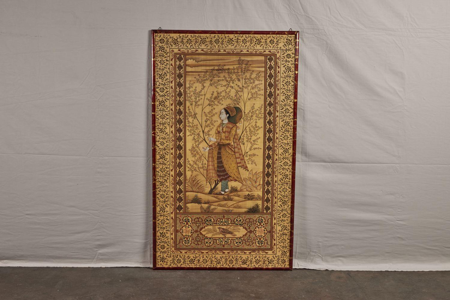 Pair of Mughal Style Portait Panels For Sale 4