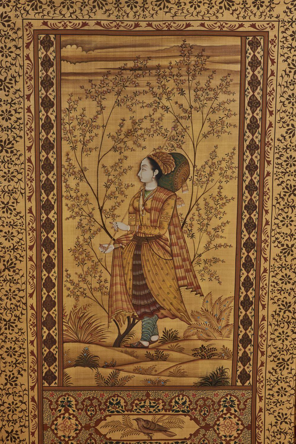 Pair of Mughal Style Portait Panels For Sale 5