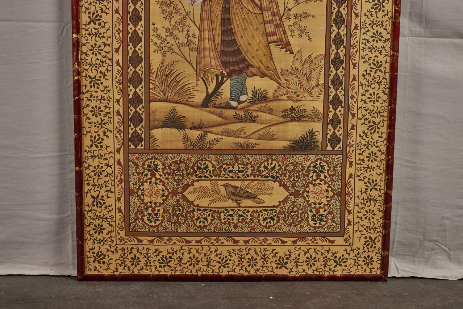 Pair of Mughal Style Portait Panels For Sale 9