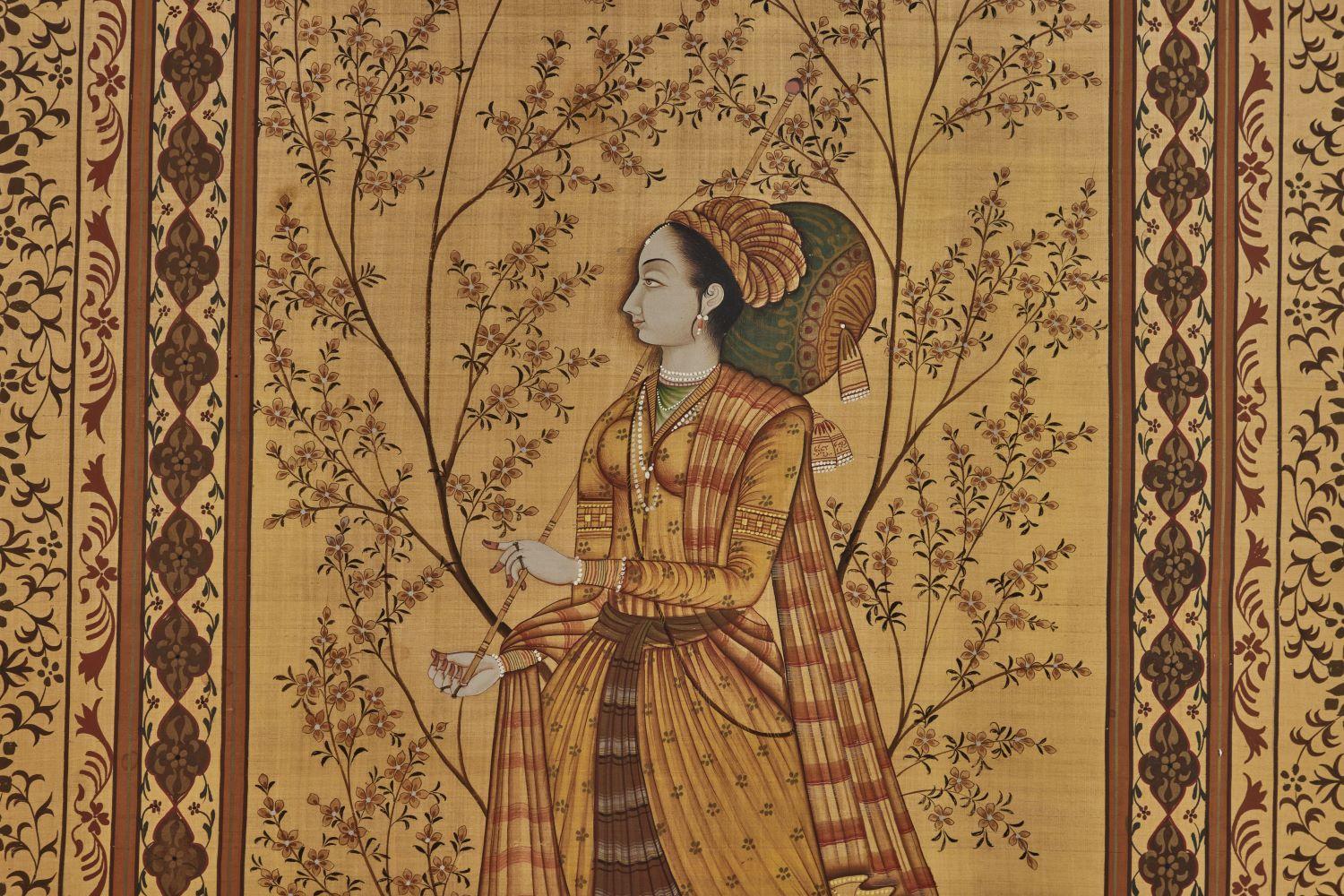 Pair of Mughal Style Portait Panels For Sale 10