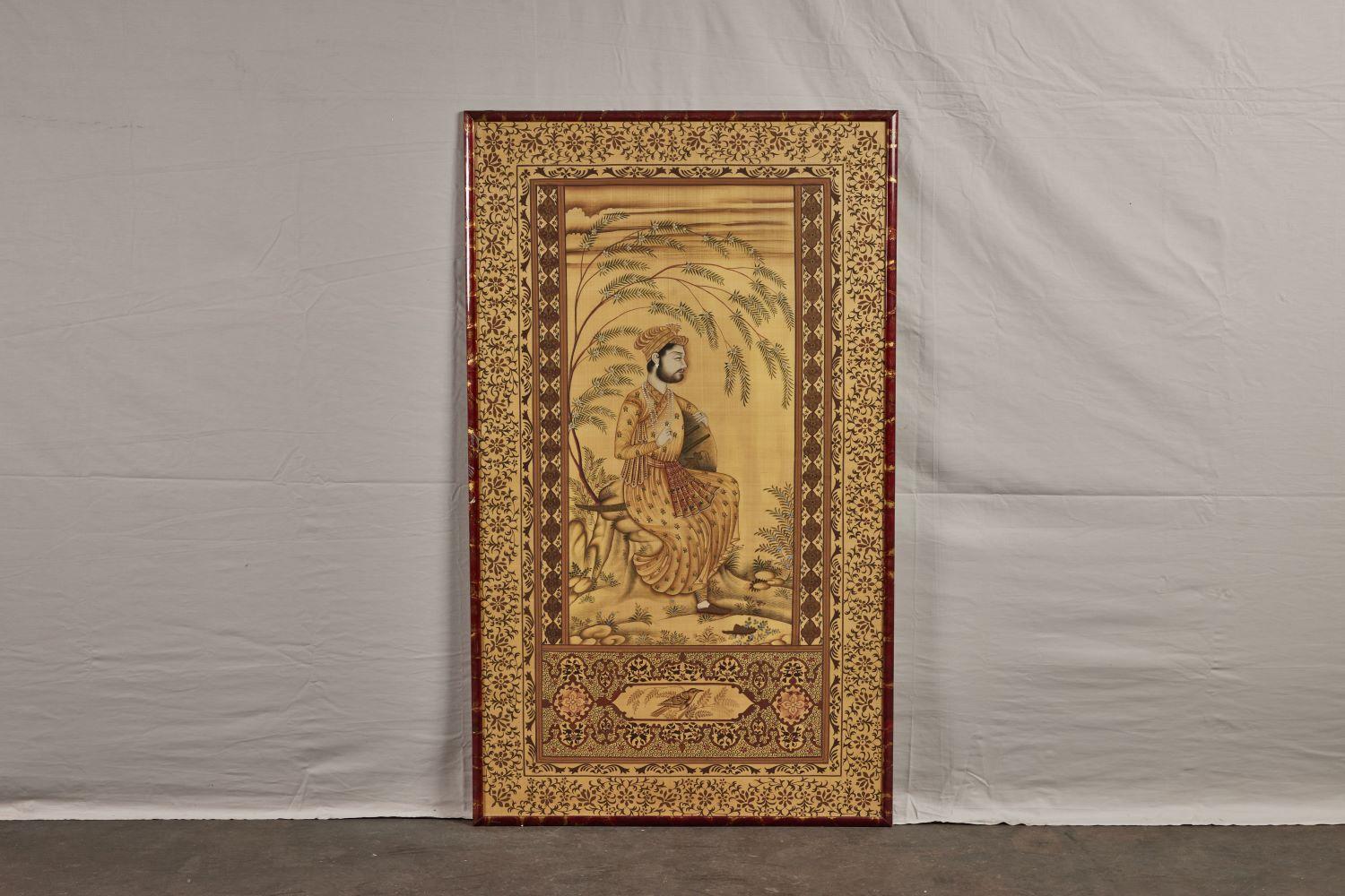 Italian Pair of Mughal Style Portait Panels For Sale