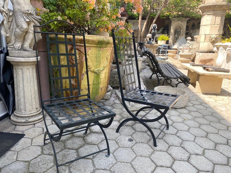 Pair Handmade high back garden chairs foldable at 1stDibs