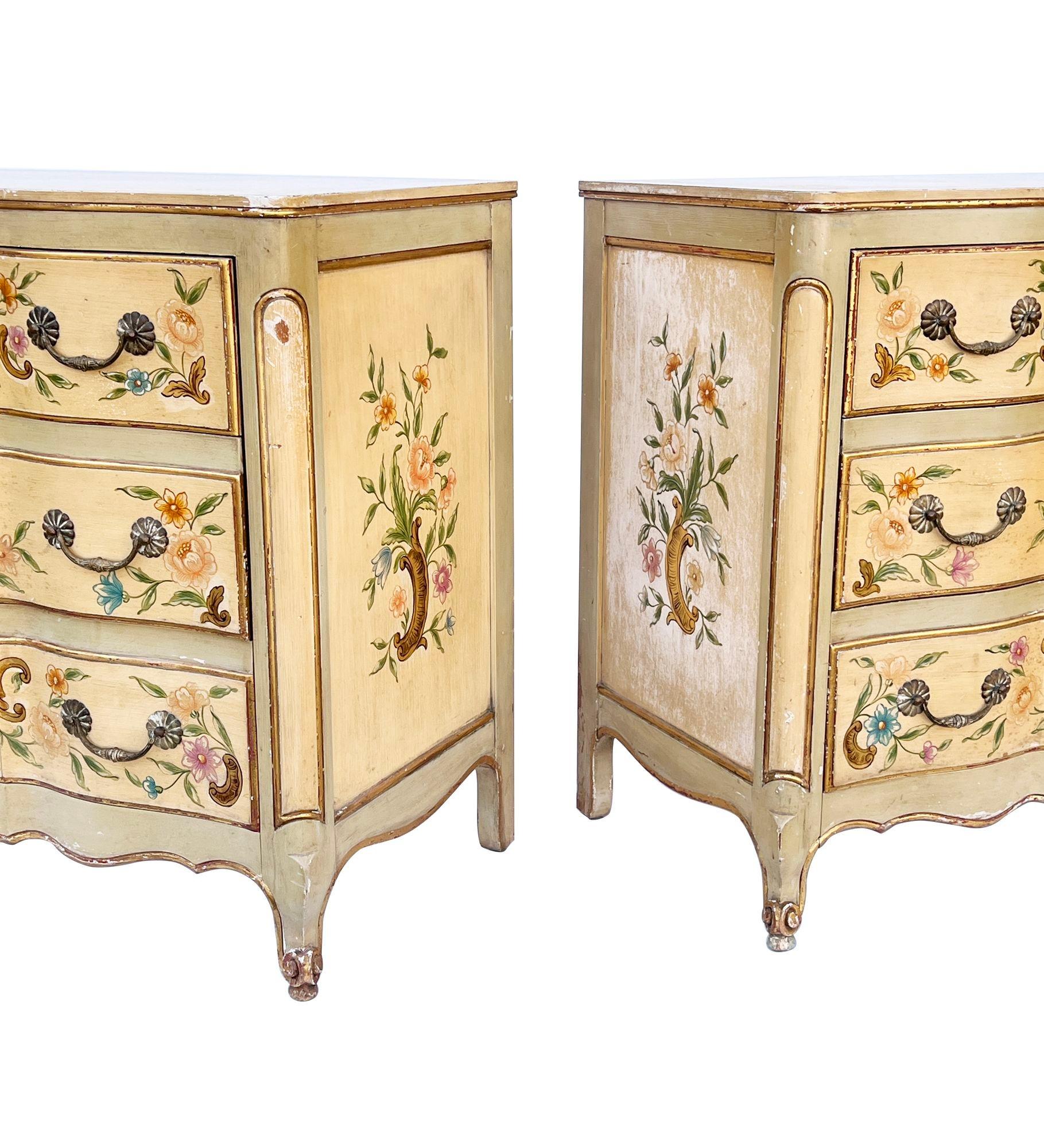Pair Handpainted Chest Dressers by Ralph Widdicomb for John Widdicomb For Sale 4
