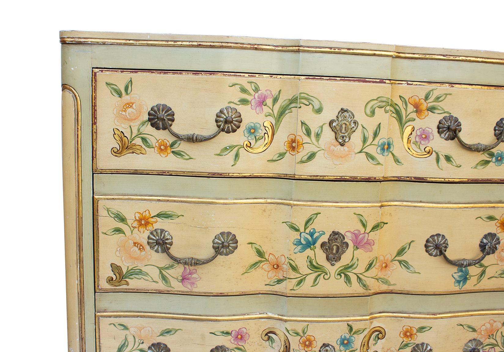American Pair Handpainted Chest Dressers by Ralph Widdicomb for John Widdicomb For Sale