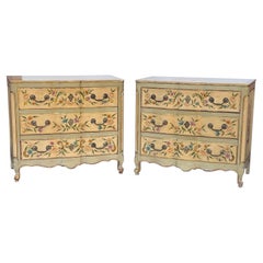 Paire de commodes peintes à la main par Ralph Widdicomb pour John Widdicomb