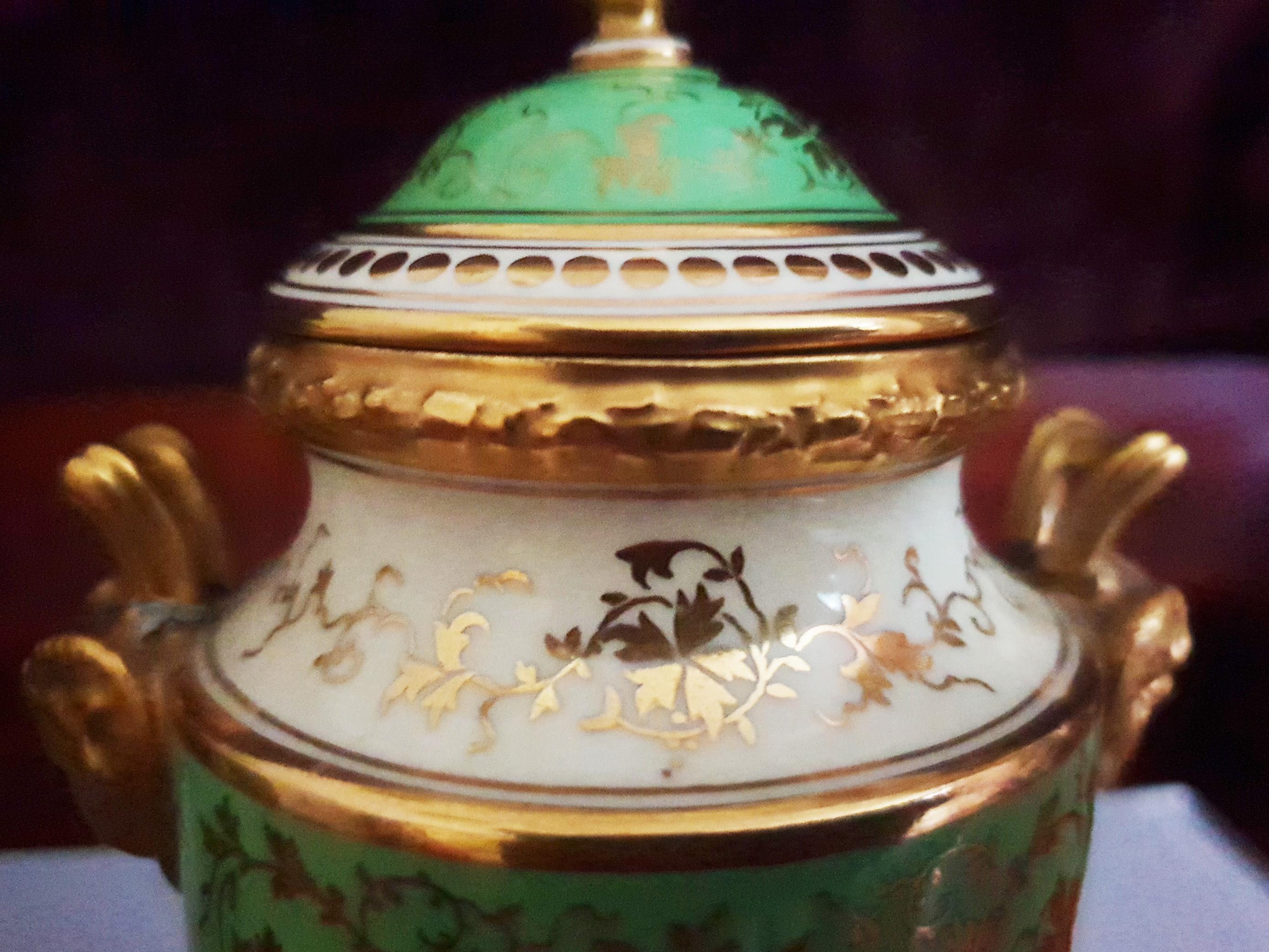 Pair Handpainted Coalport Vases Signed by Frederick H. Chivers For Sale 2