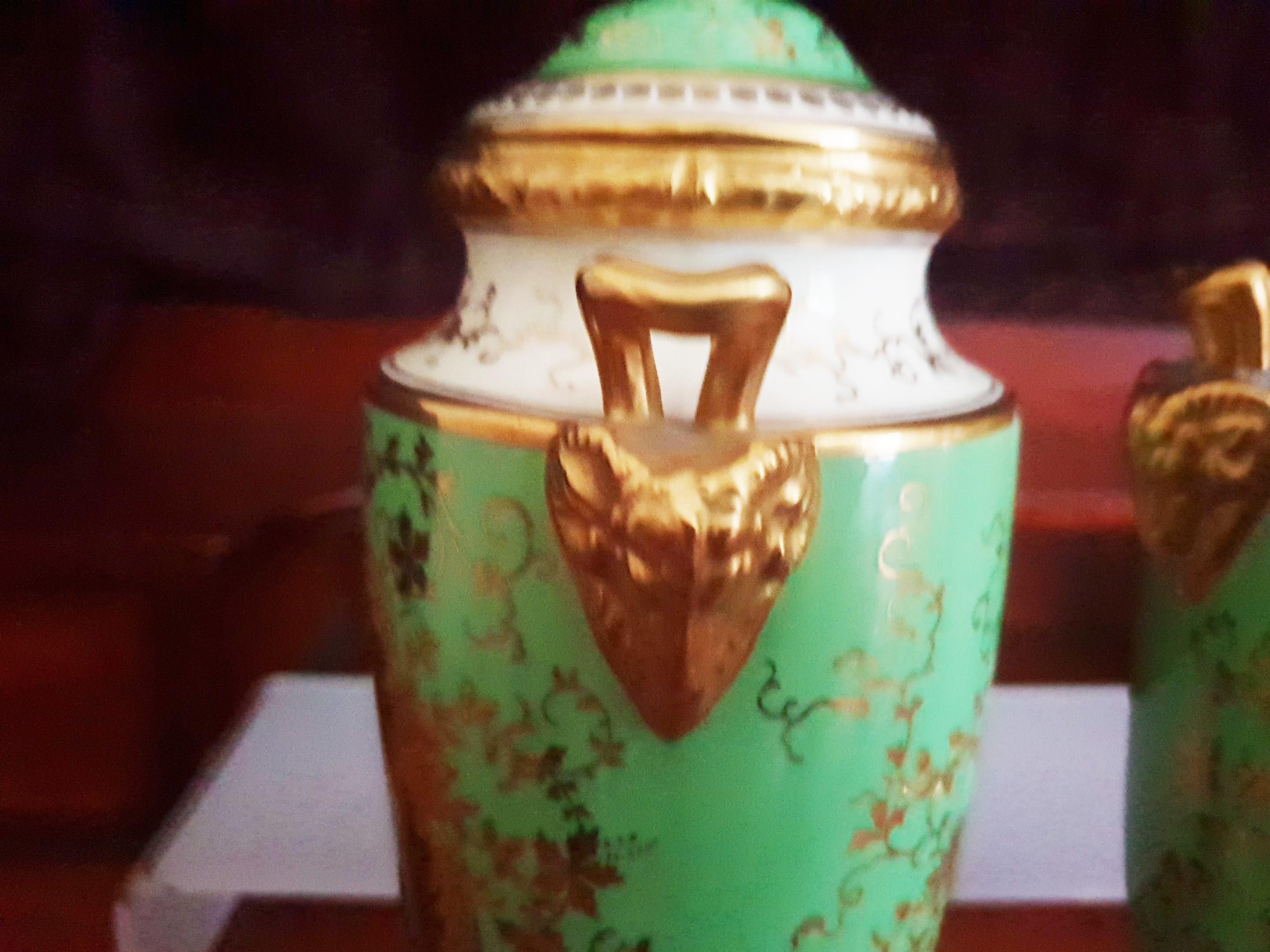 Pair Handpainted Coalport Vases Signed by Frederick H. Chivers For Sale 3