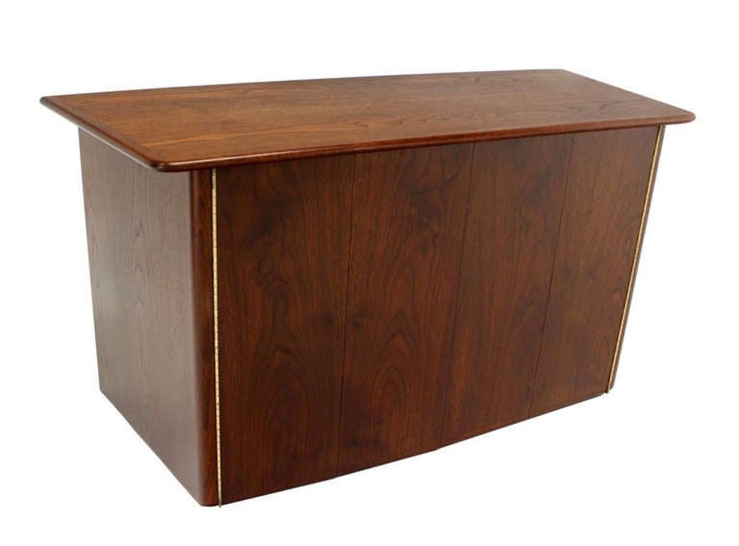 Pair HANGING Walnut Mid-Century Danish Modern Floating Dressers Console Cabinets For Sale 3