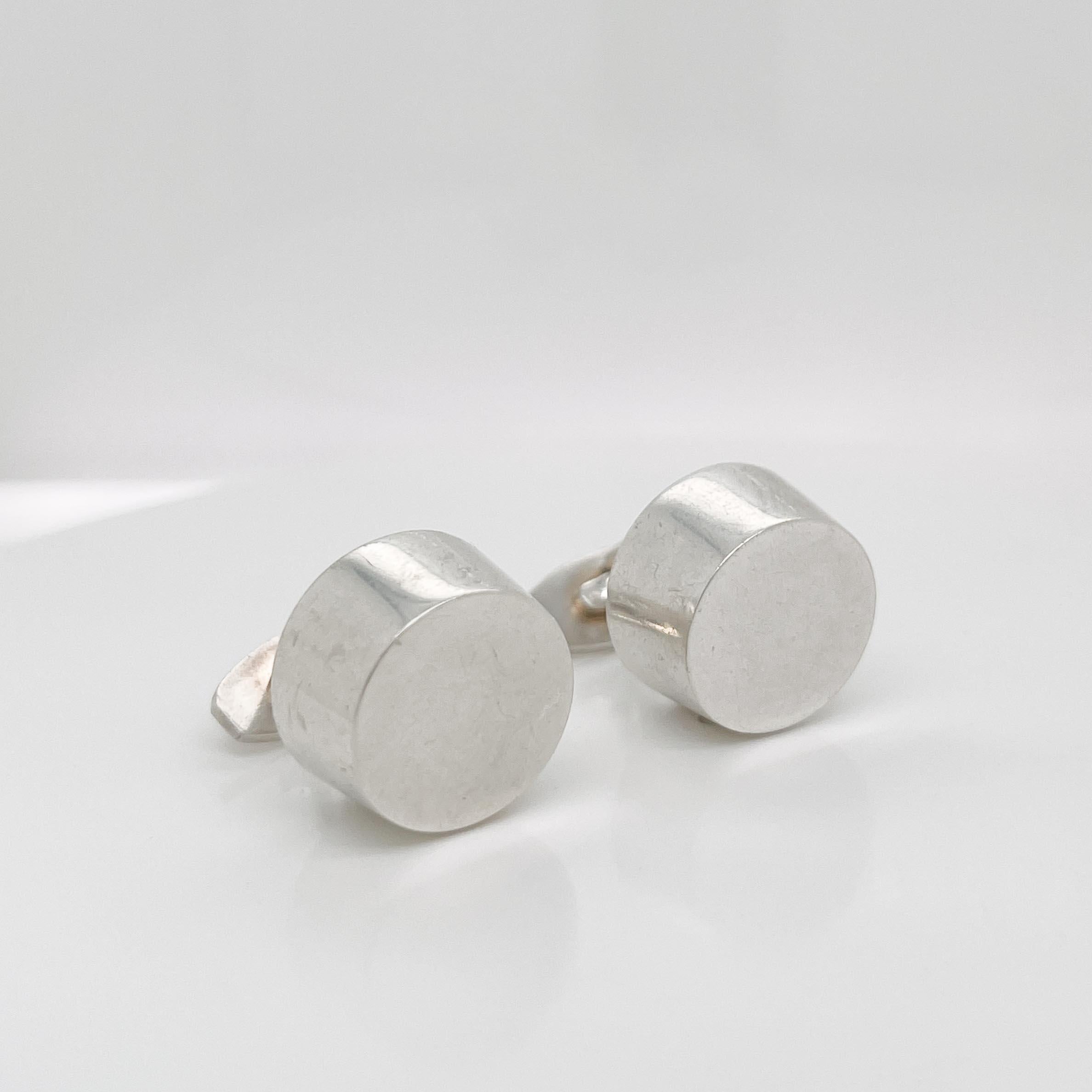 Moderno Coppia di gemelli Hans Hansen in argento danese moderno Model No. 642 in vendita