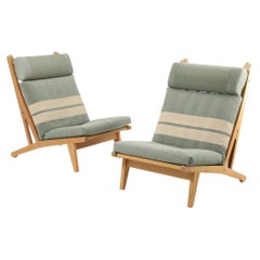 Vintage Pair Hans J. Wegner: “GE 375” Highback Oak Chairs