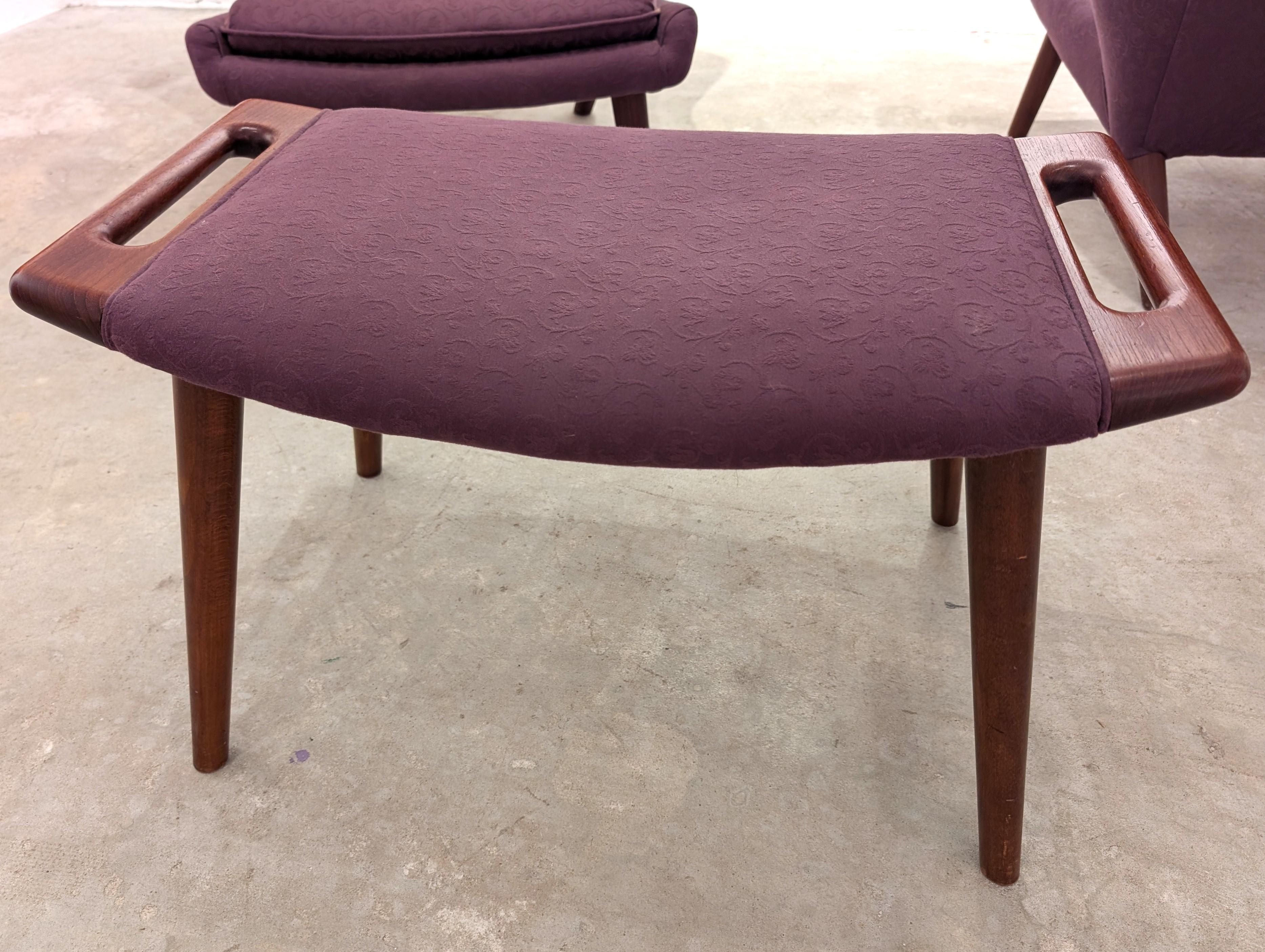 Pair Hans J. Wegner 'Papa Bear' Armchairs, A.P. Stolen, Denmark W/ Ottoman For Sale 3