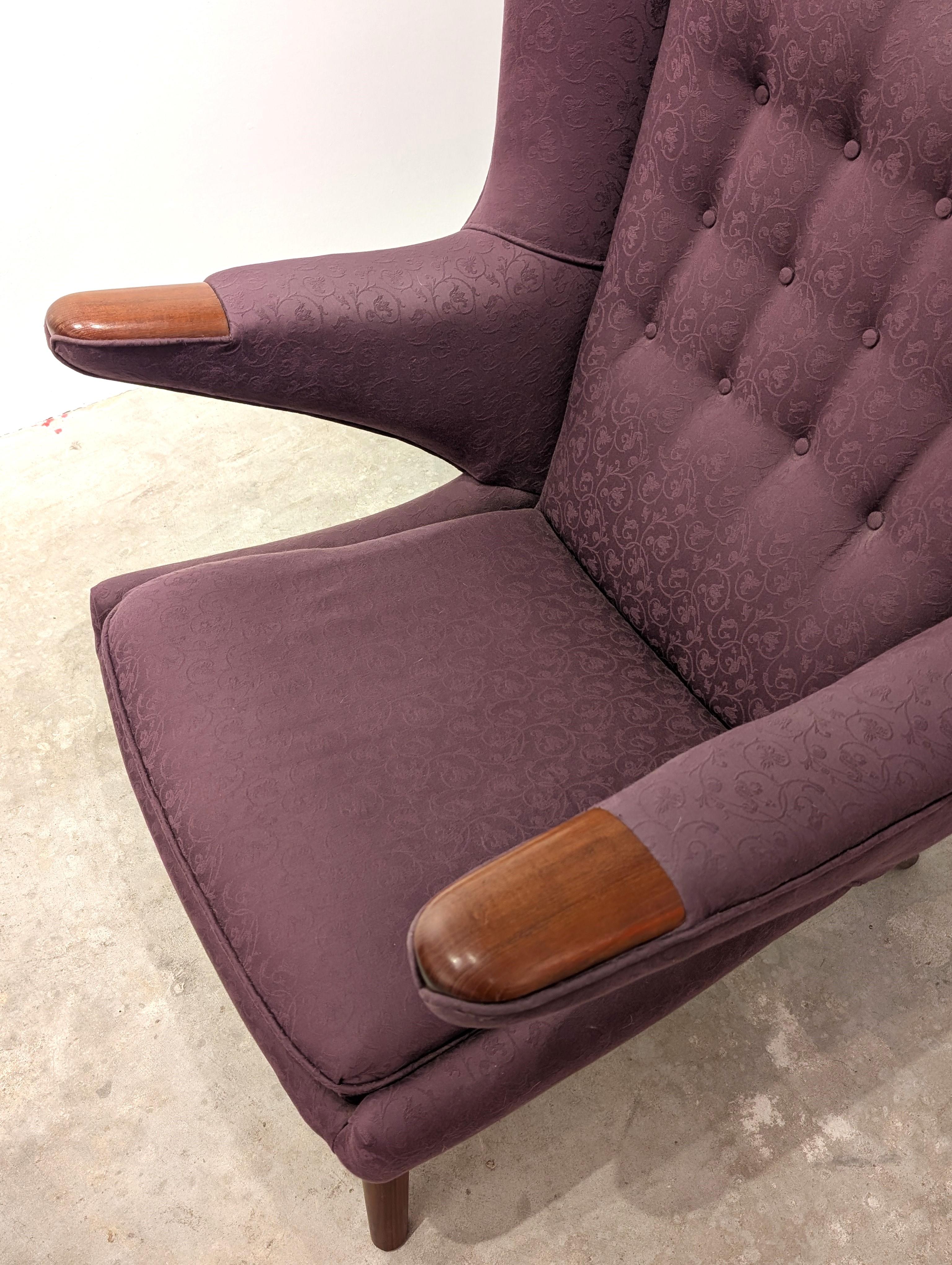 Pair Hans J. Wegner 'Papa Bear' Armchairs, A.P. Stolen, Denmark W/ Ottoman For Sale 1
