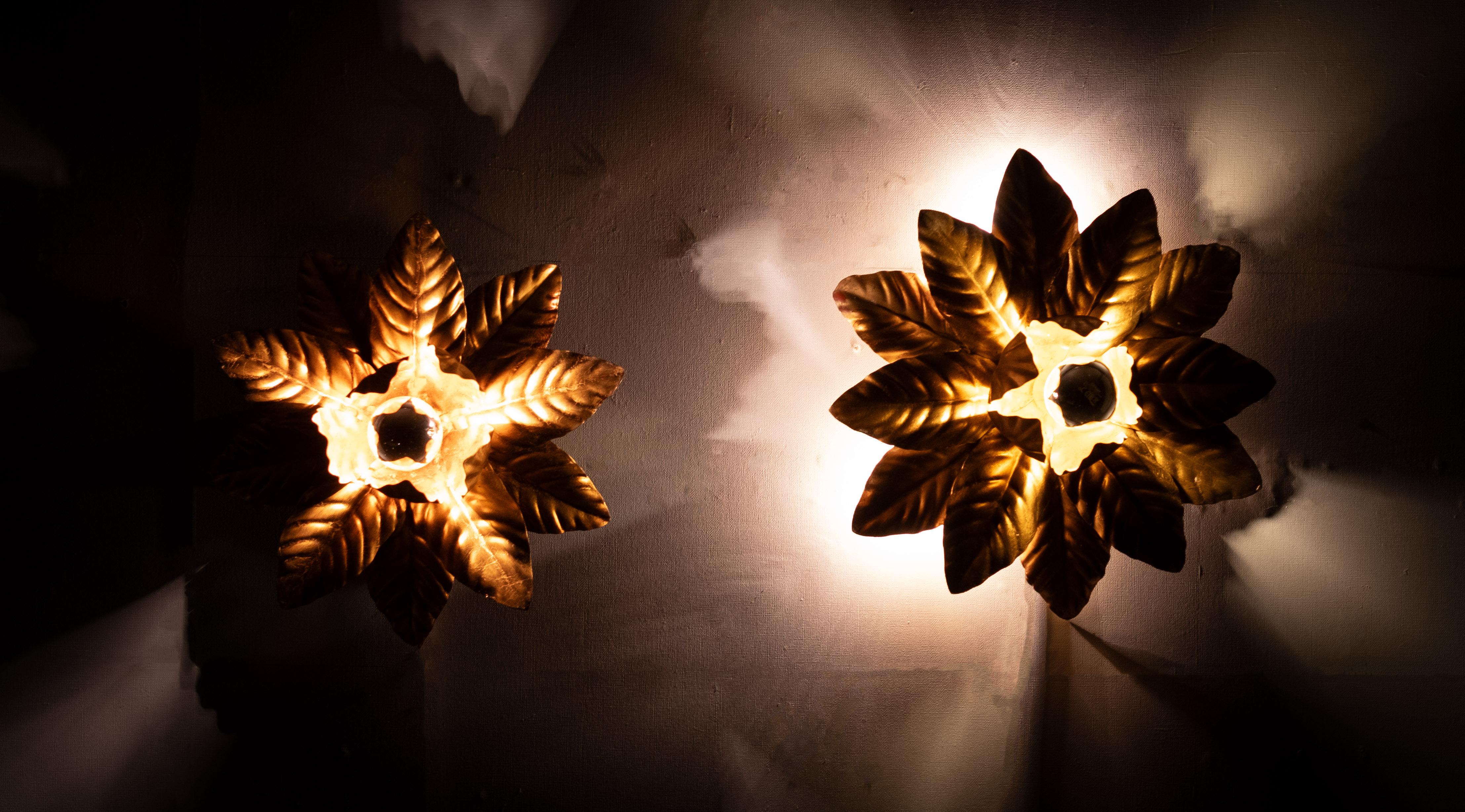Ottone coppia Hans Kögl  Lampade a parete o a soffitto anni '70 in vendita
