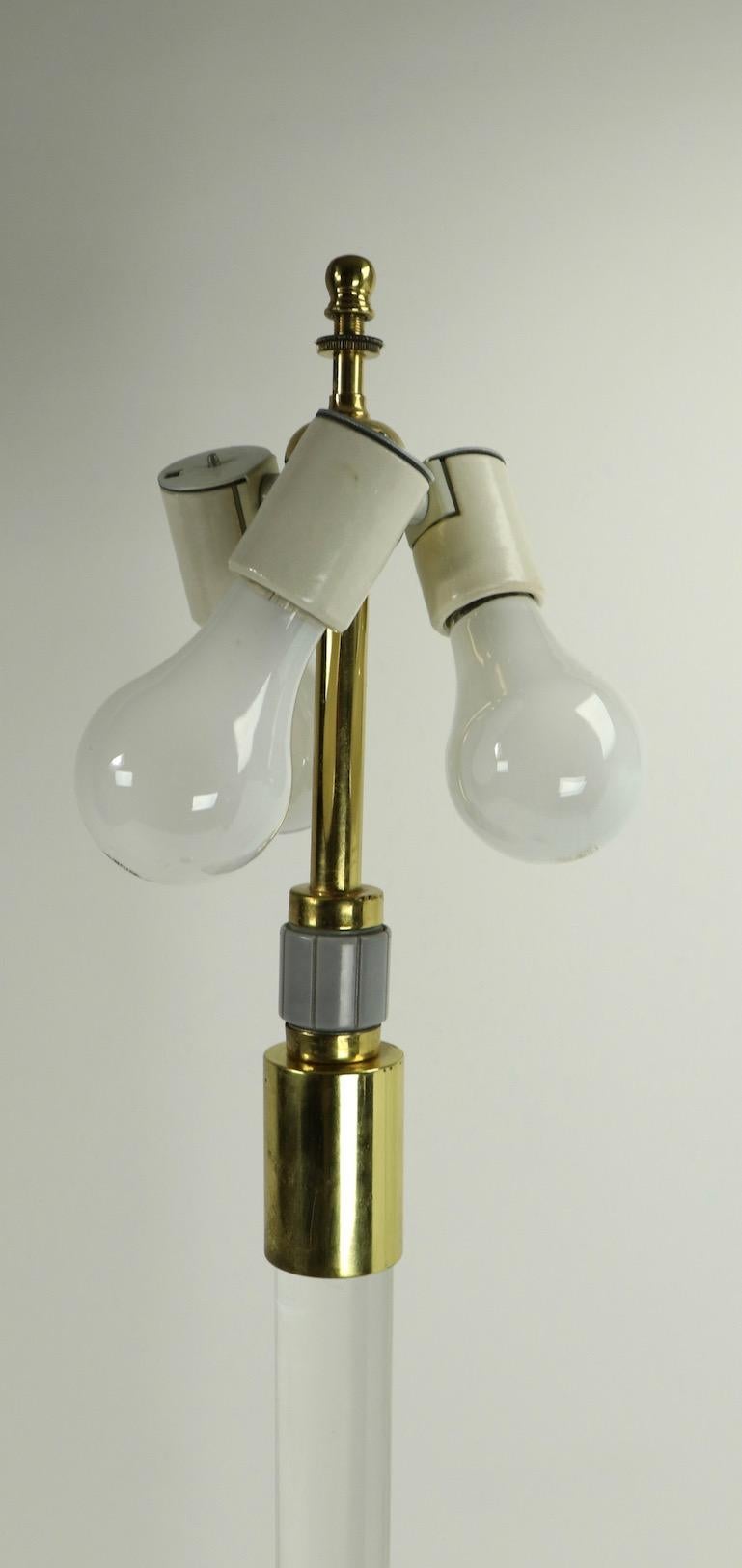 Pair of Hansen Glass and Brass Floor Lamps For Sale 1