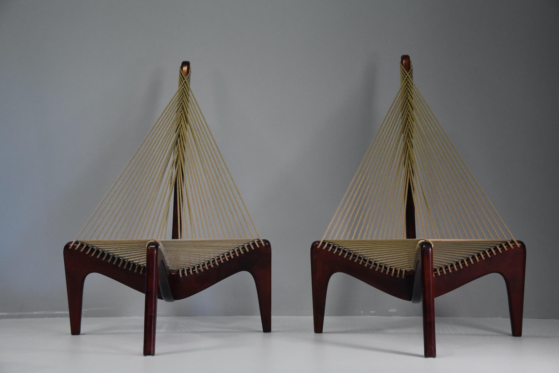 Pair Harp Chair by Jørgen Høvelskov for Christensen & Larsen Møbelhandværk For Sale 3