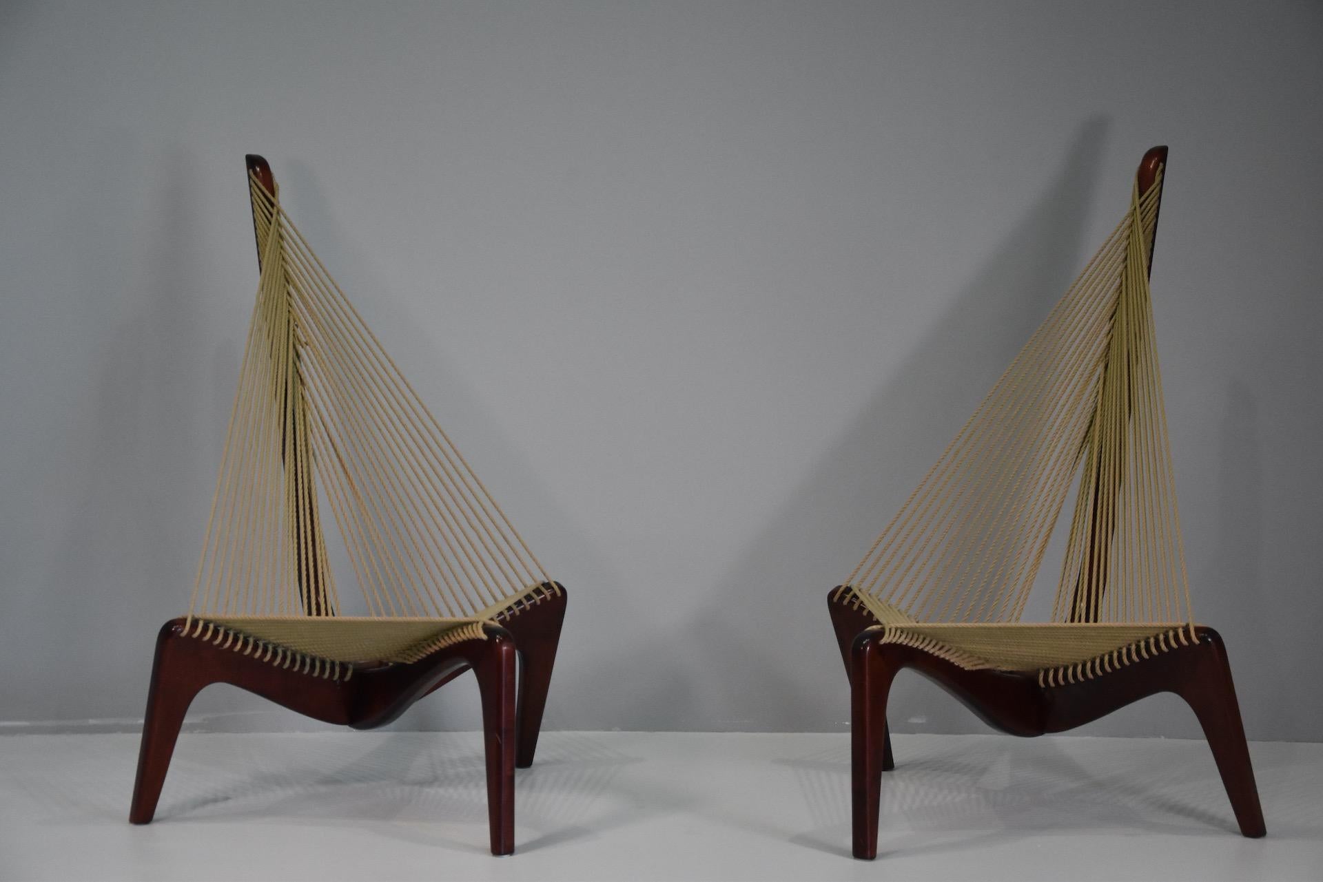 Pair Harp Chair by Jørgen Høvelskov for Christensen & Larsen Møbelhandværk For Sale 6