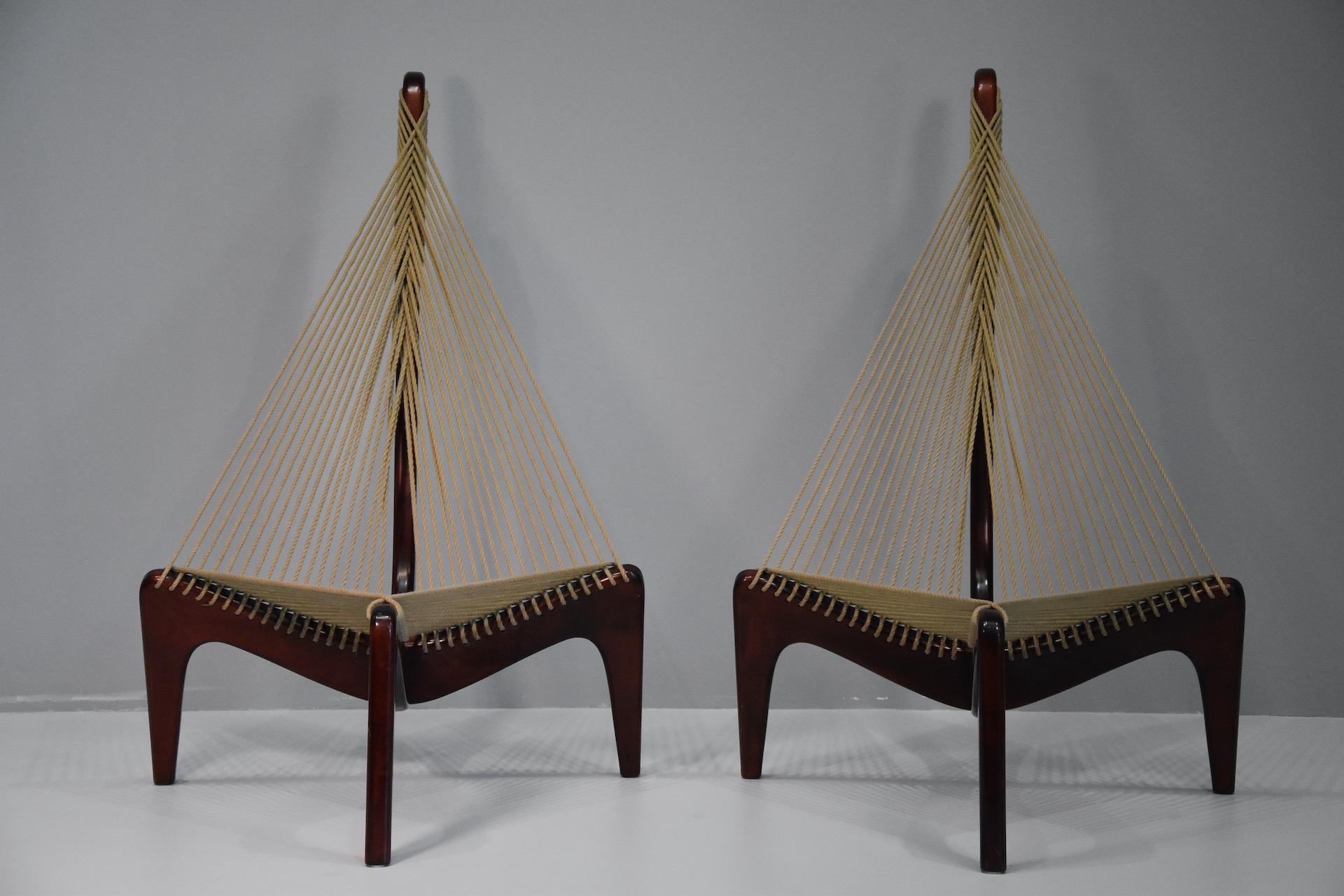 Pair harp chair by Jørgen Høvelskov for Christensen & Larsen Møbelhandværk.
