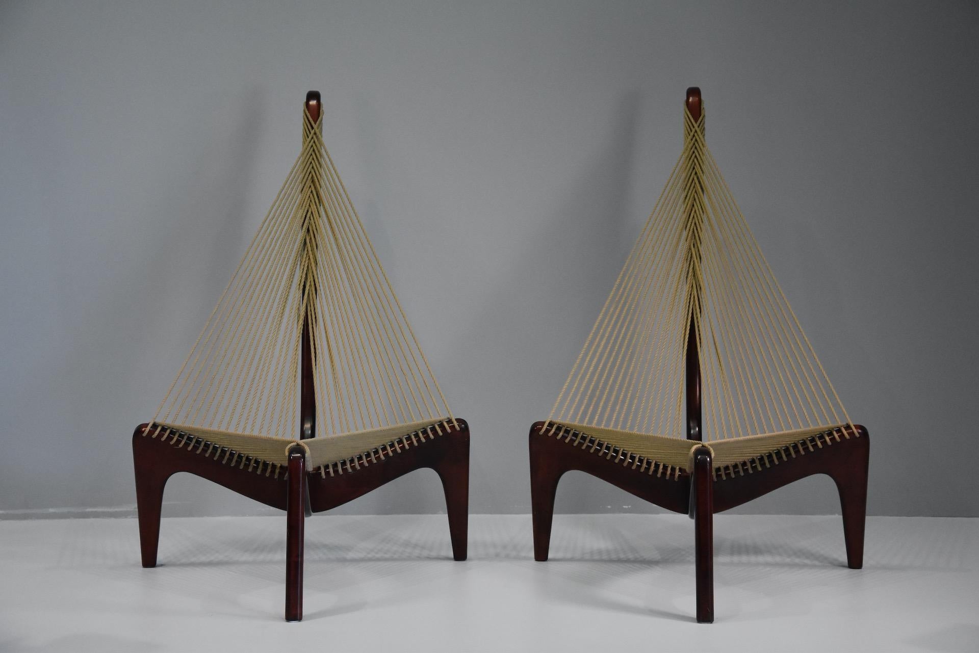 Mid-Century Modern Pair Harp Chair by Jørgen Høvelskov for Christensen & Larsen Møbelhandværk For Sale