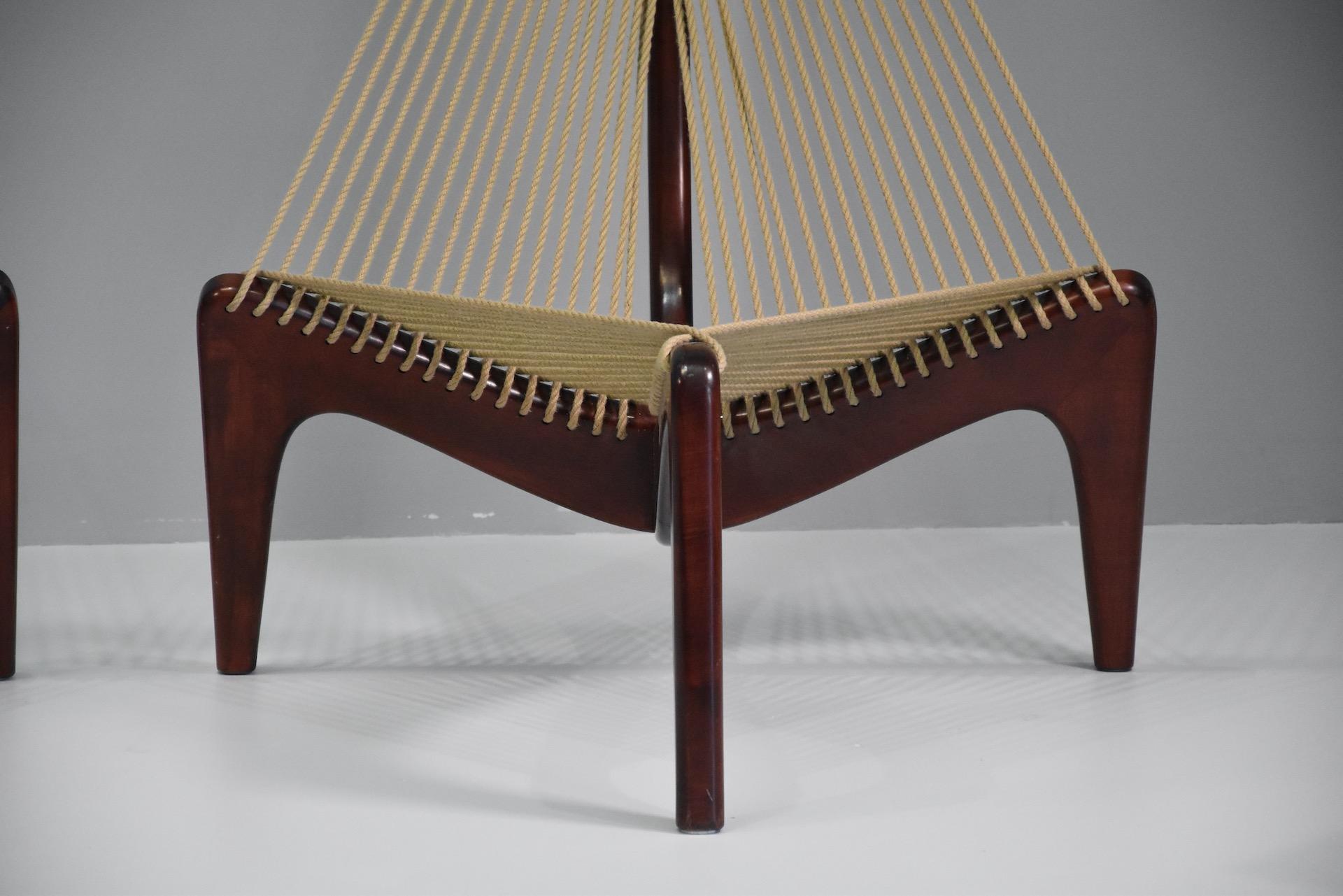 Danish Pair Harp Chair by Jørgen Høvelskov for Christensen & Larsen Møbelhandværk For Sale