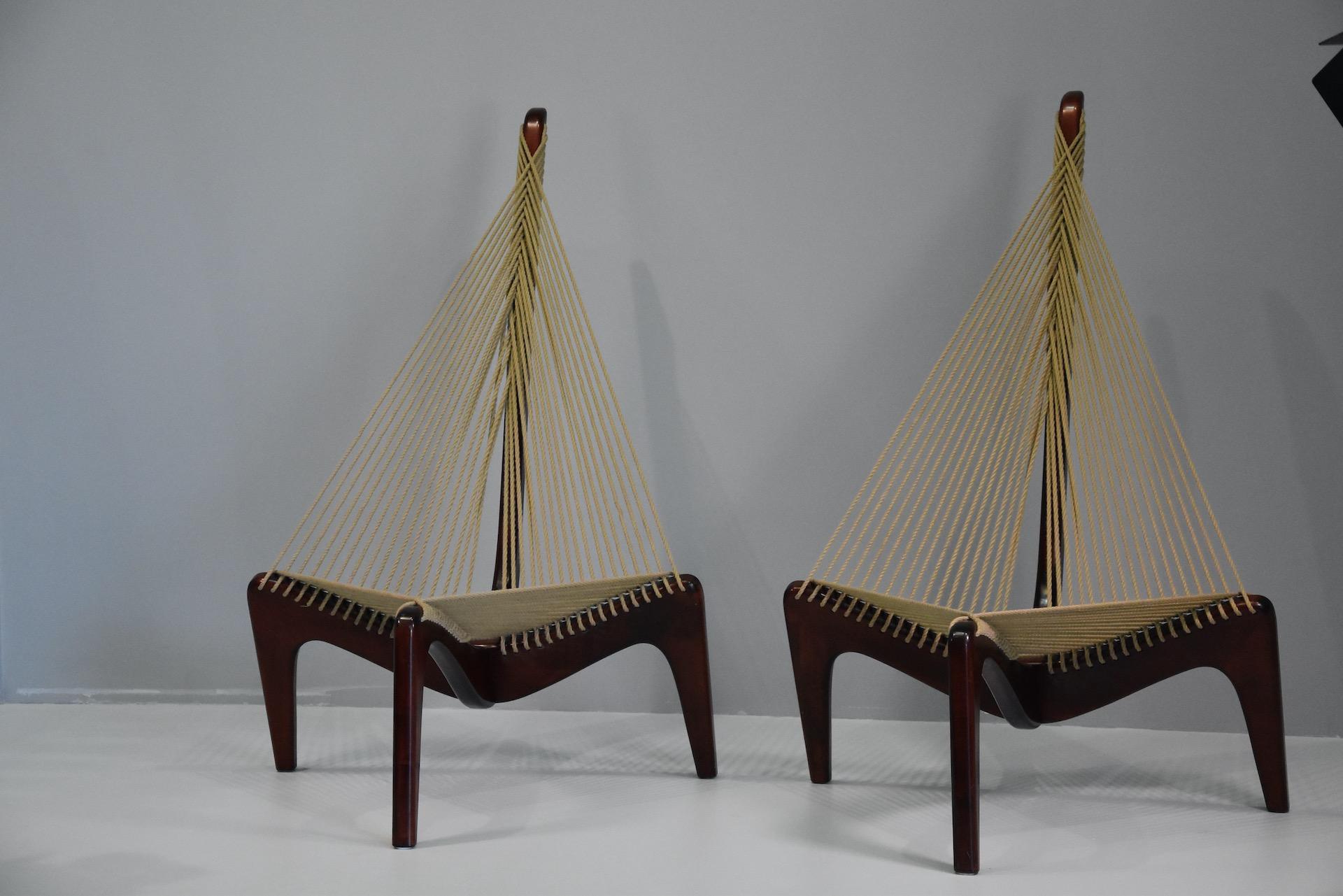 20th Century Pair Harp Chair by Jørgen Høvelskov for Christensen & Larsen Møbelhandværk For Sale