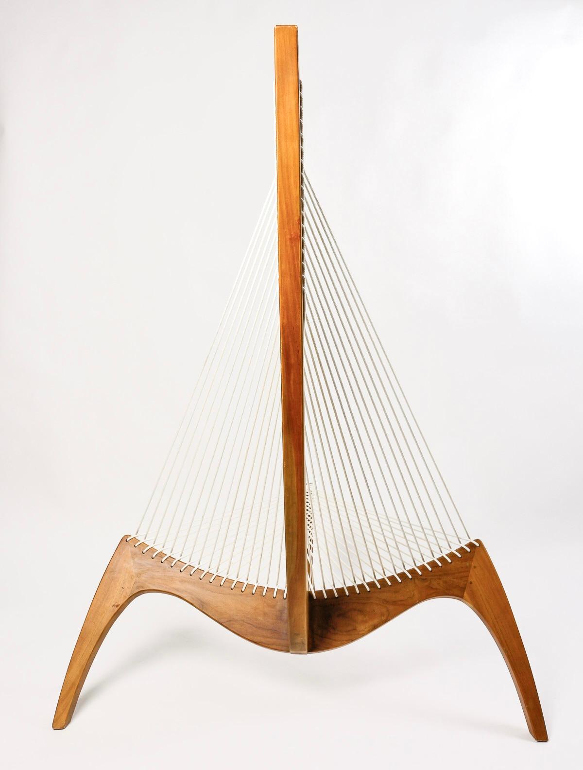 1970 Pair harp chair by Jørgen Høvelskov for Christensen & Larsen Møbelhandværk. 1