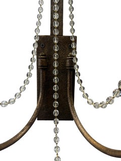 Paar, Hart Associates Zweiflammige Wandleuchter aus Glas und vergoldetem Metall, 2 Paare verfügbar