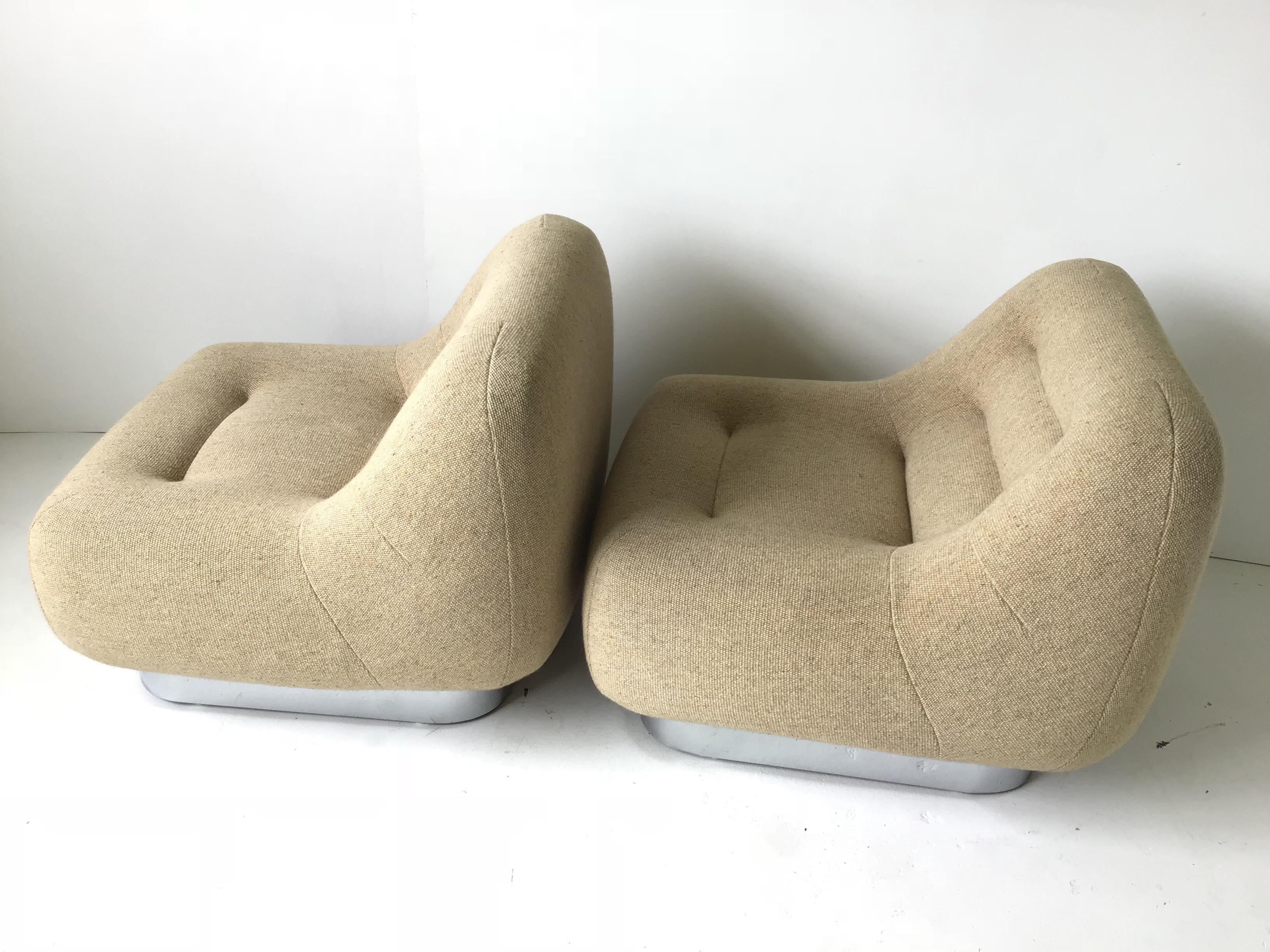 Late 20th Century Pair of M.F. Harty Tomorrow Lounge Chairs for Stow Davis For Sale