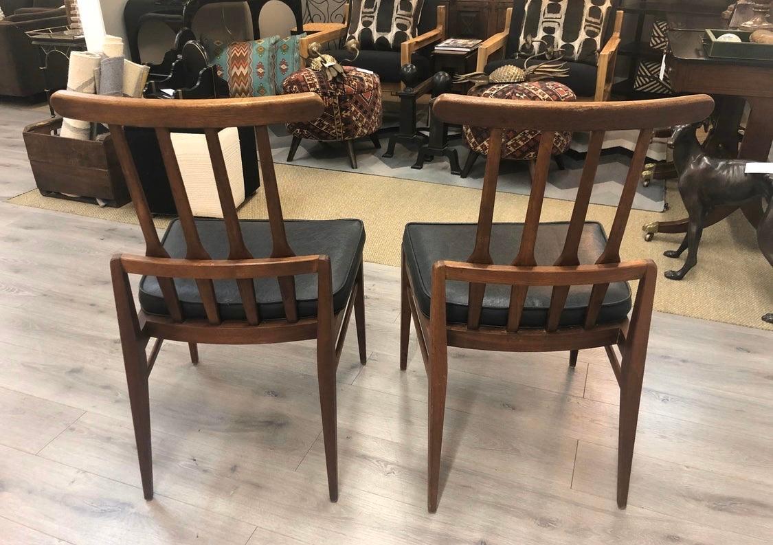 American Pair Harvey Probber Matching Flat Spindle Back Midcentury Architectural Chairs