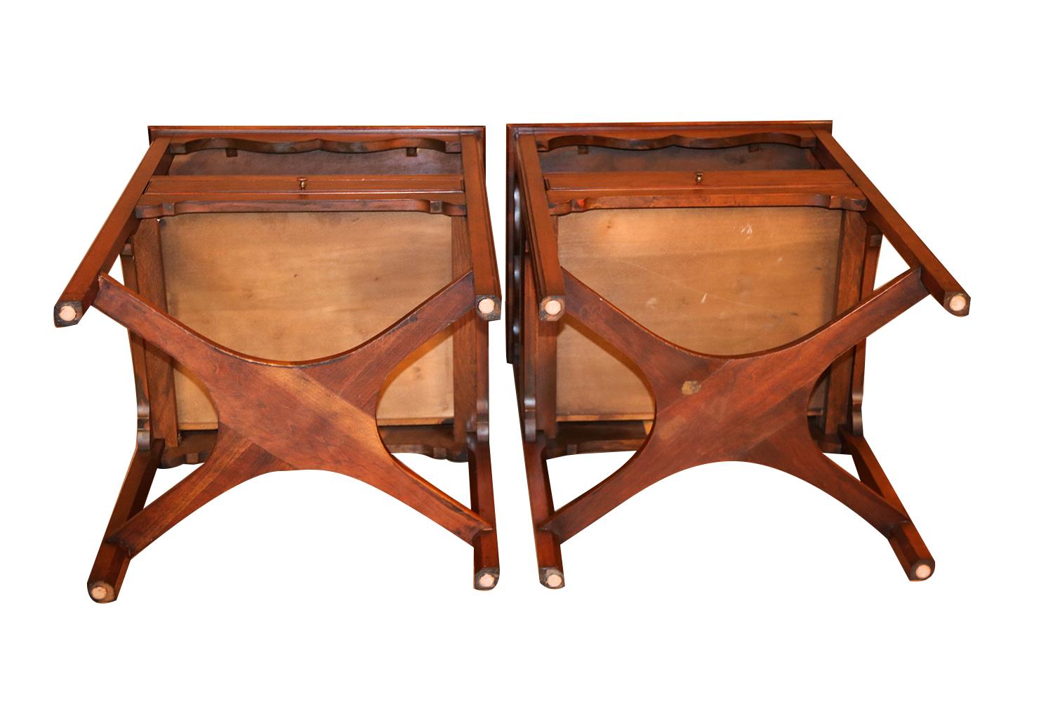 Pair of Henkel Harris Solid Cherry Nightstands Tables 2