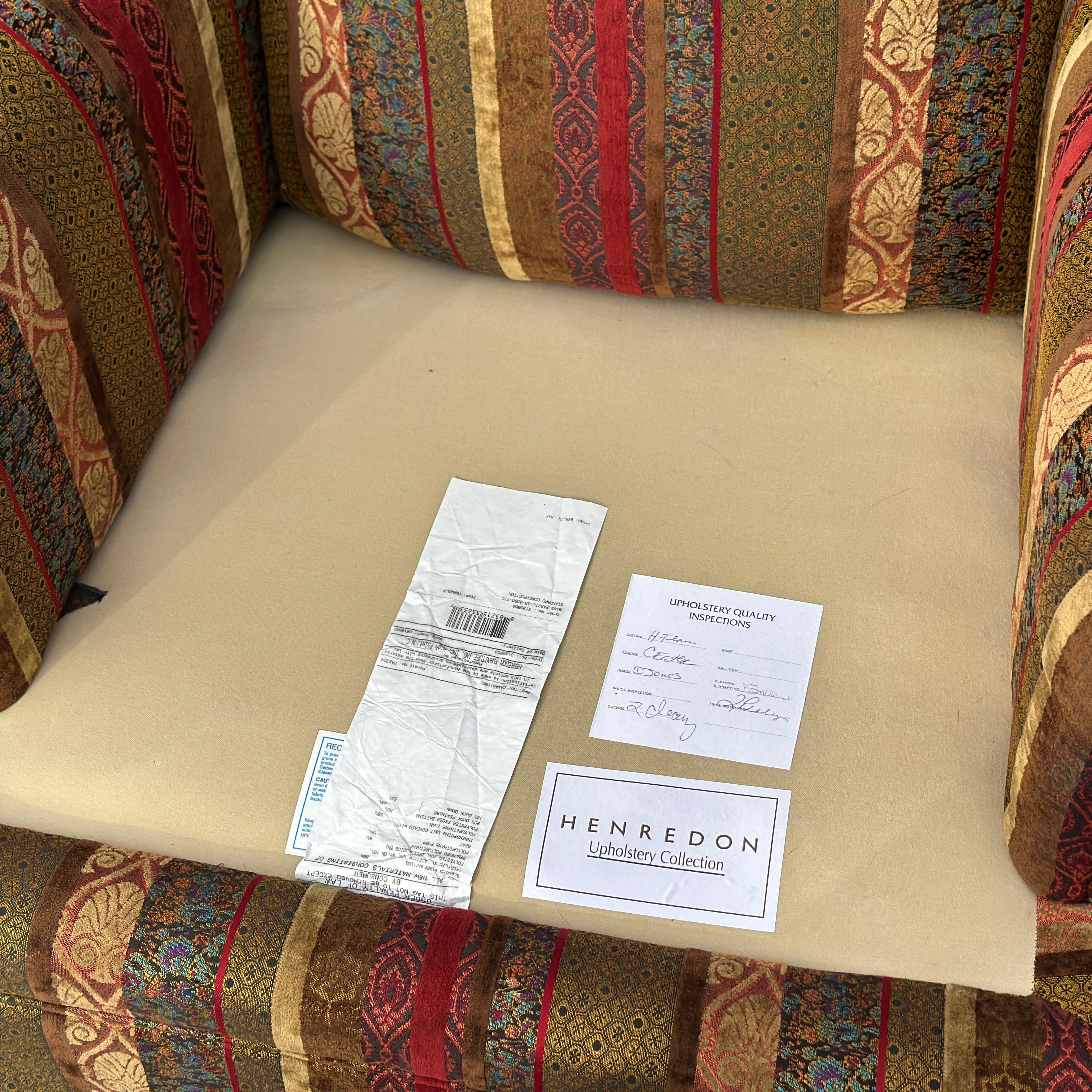 XXIe siècle et contemporain Paire de chaises longues en patchwork rayé Henredon Alexander en vente