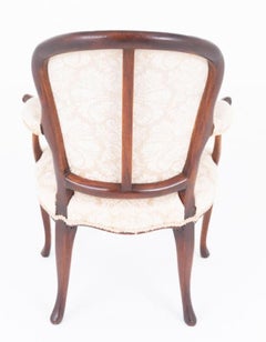 Pair Hepplewhite Revival Arm Chairs Mahogany Victorian 1870