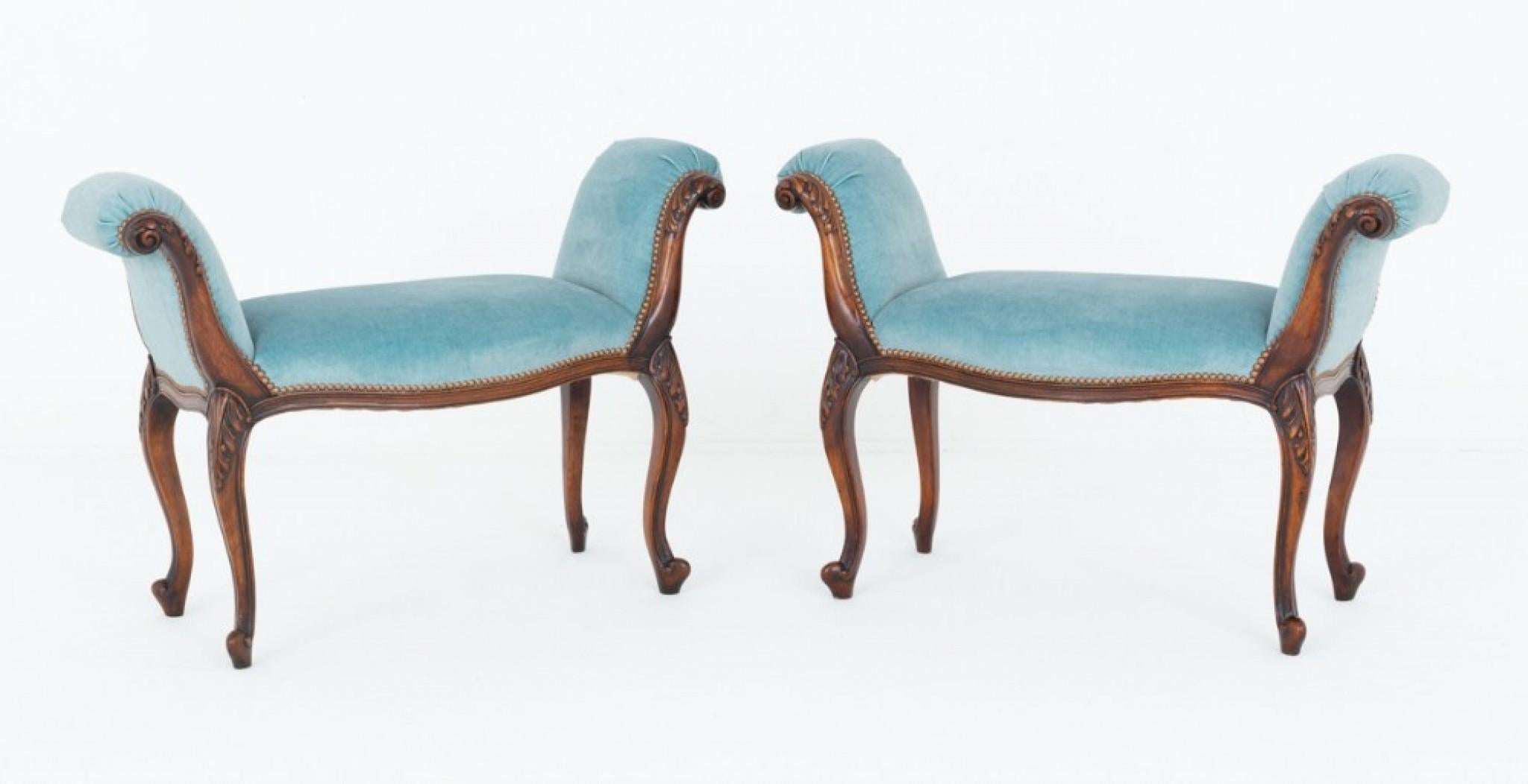 Mogano Coppia di panche da finestra Hepplewhite in mogano Antiquariato in vendita