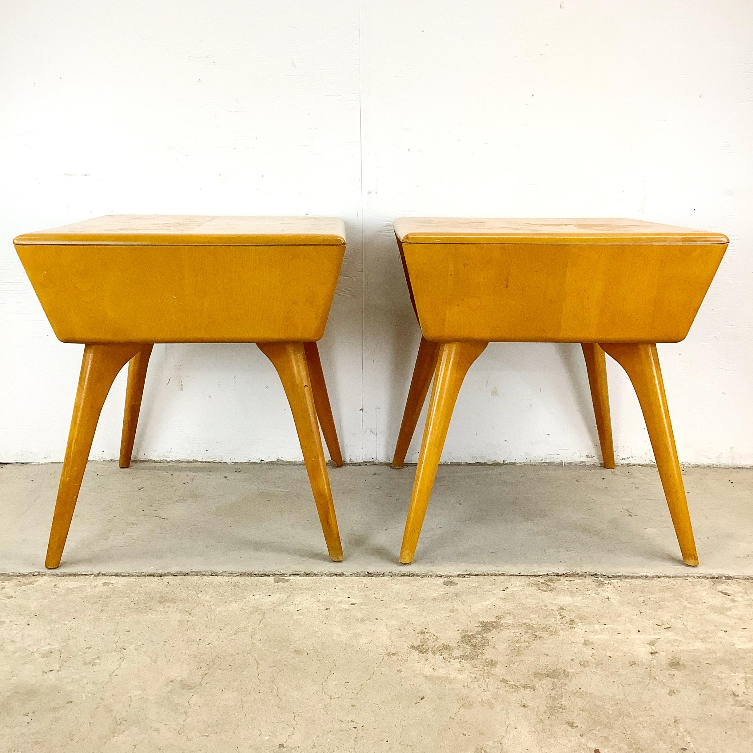 Pair Heywood-Wakefield End Tables In Fair Condition In Trenton, NJ