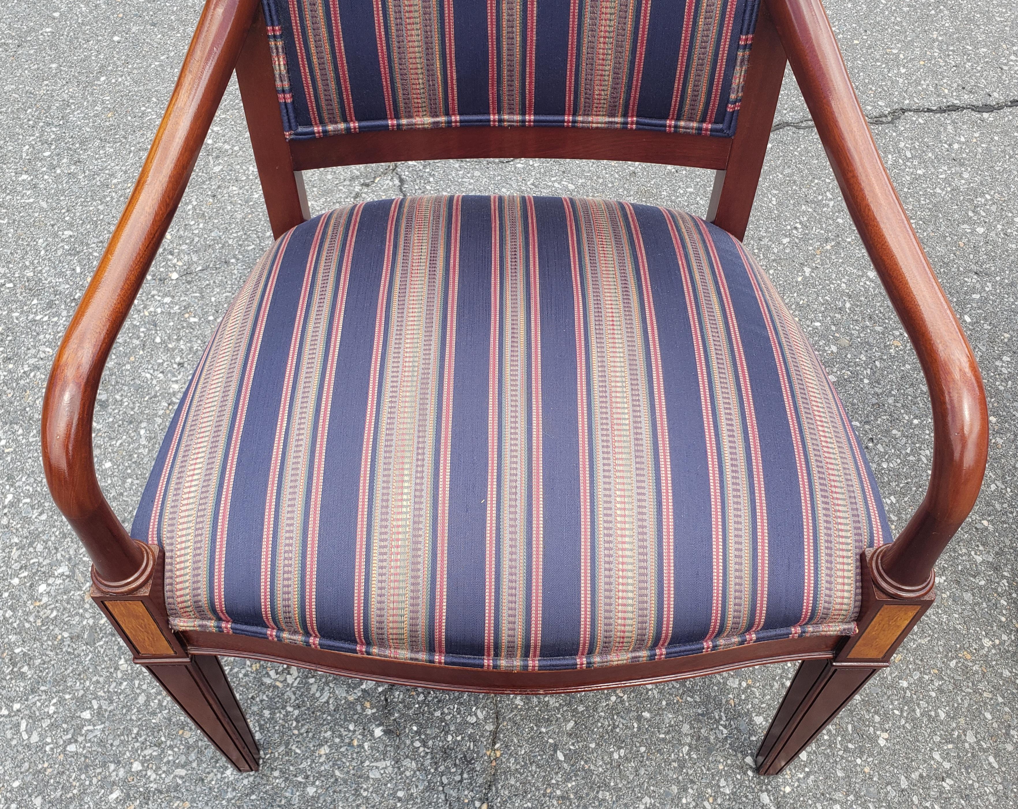 Other Pair Hickory Chair Federal Style Upholstered Mahogany Armchairs