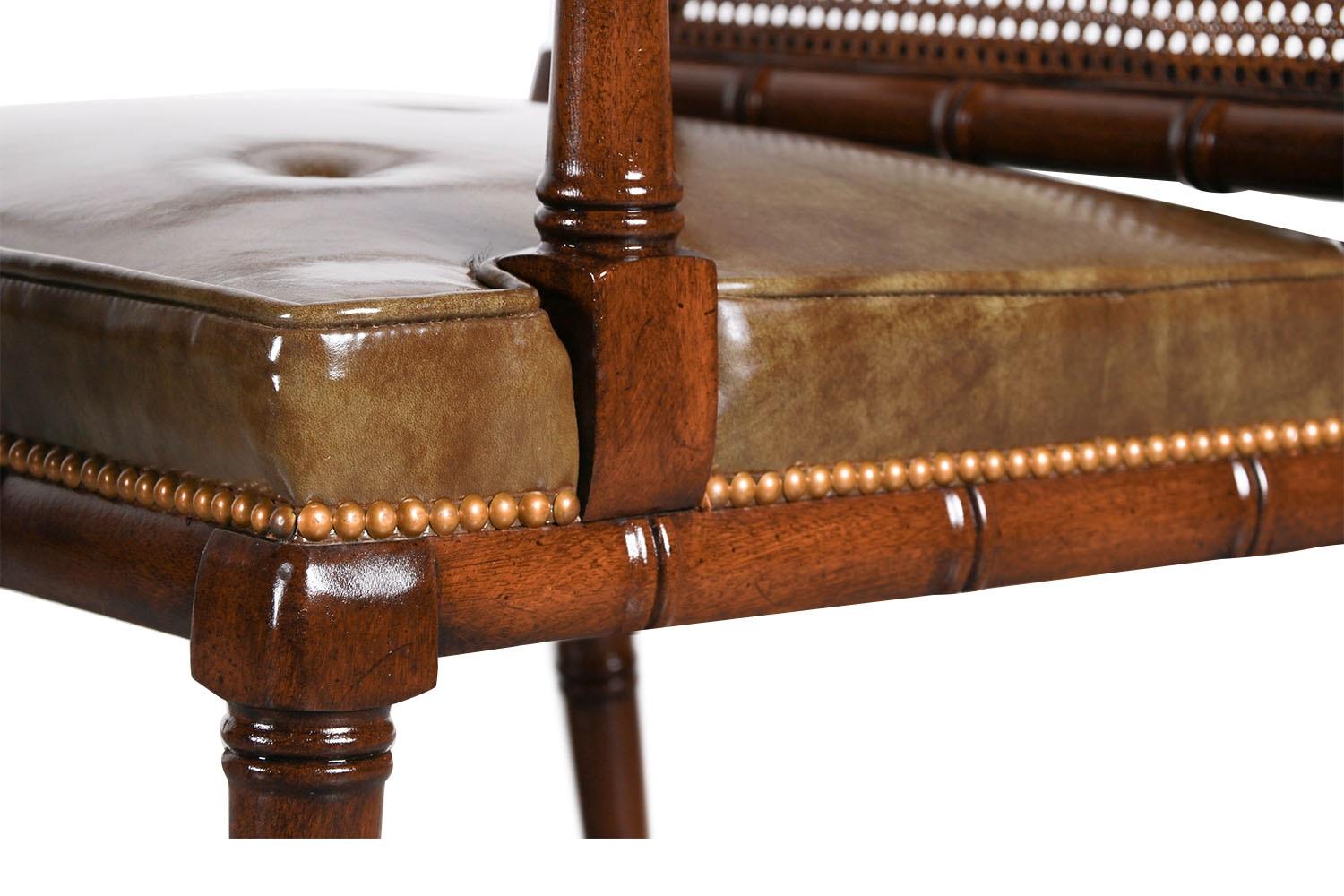 Pair Hickory Chair Hollywood Regency Caned Chairs 2
