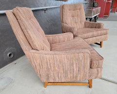 Pair High-Back Lounge Chairs Manner of Edward Wormley