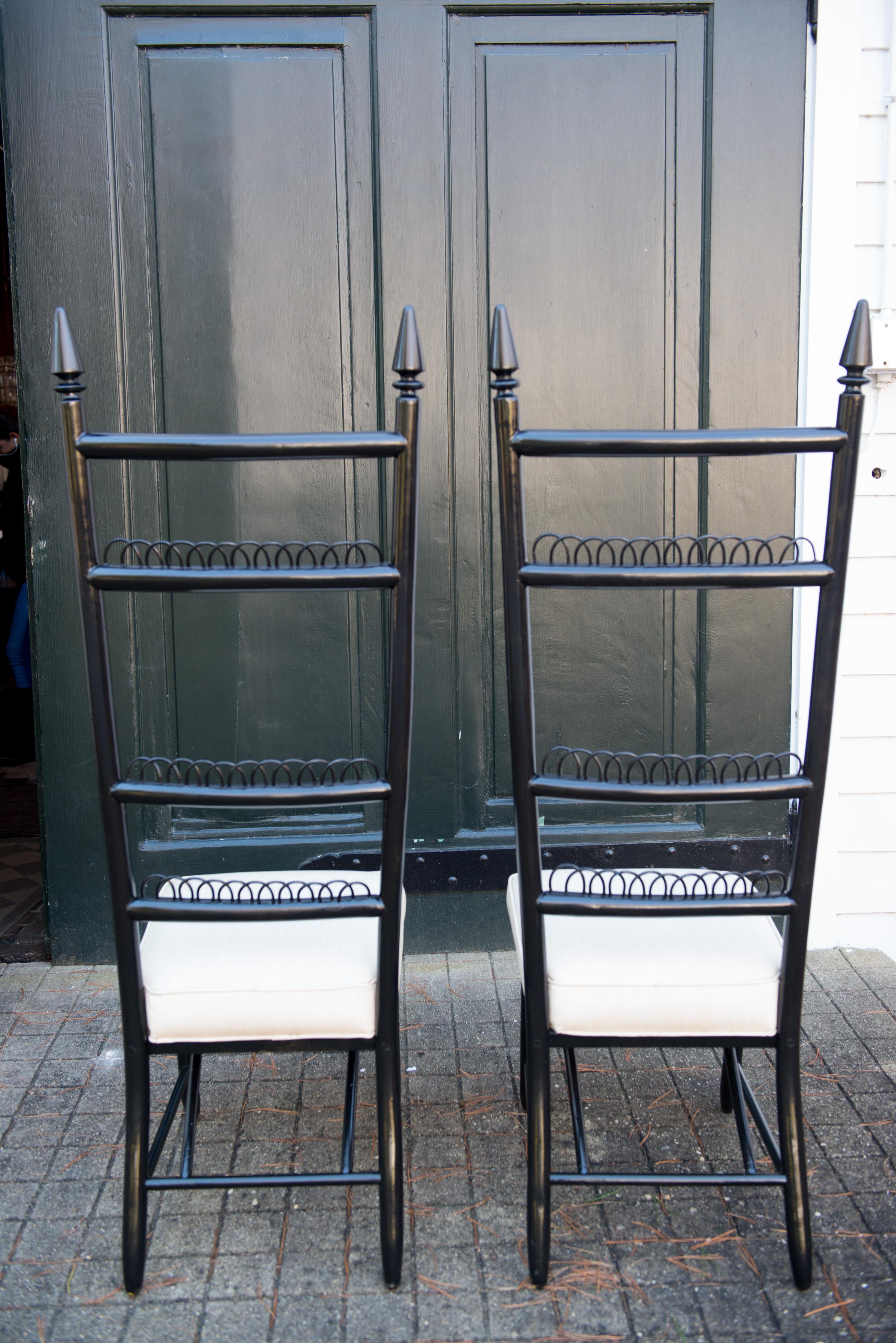 Pair of High Ladder Back Chairs 4