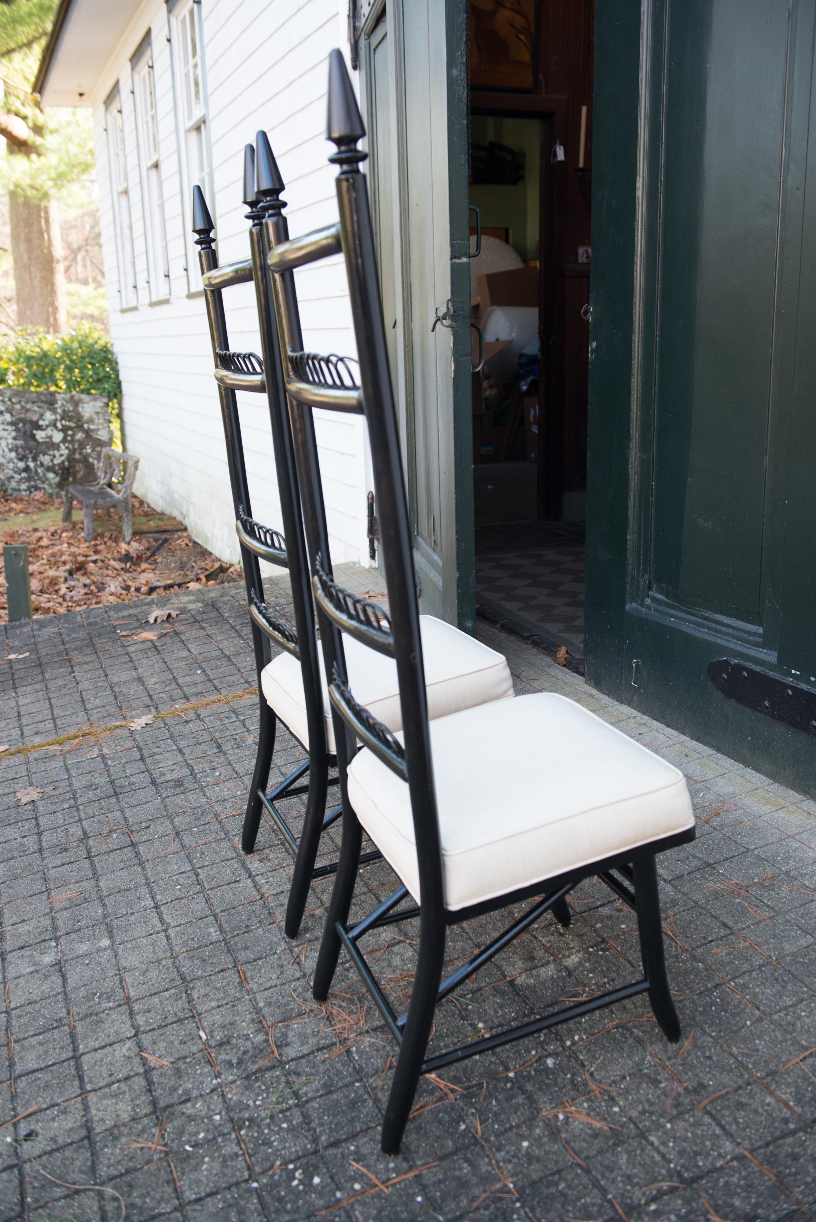 Pair of High Ladder Back Chairs 5