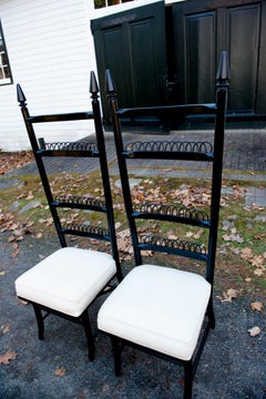 Pair of High Ladder Back Chairs