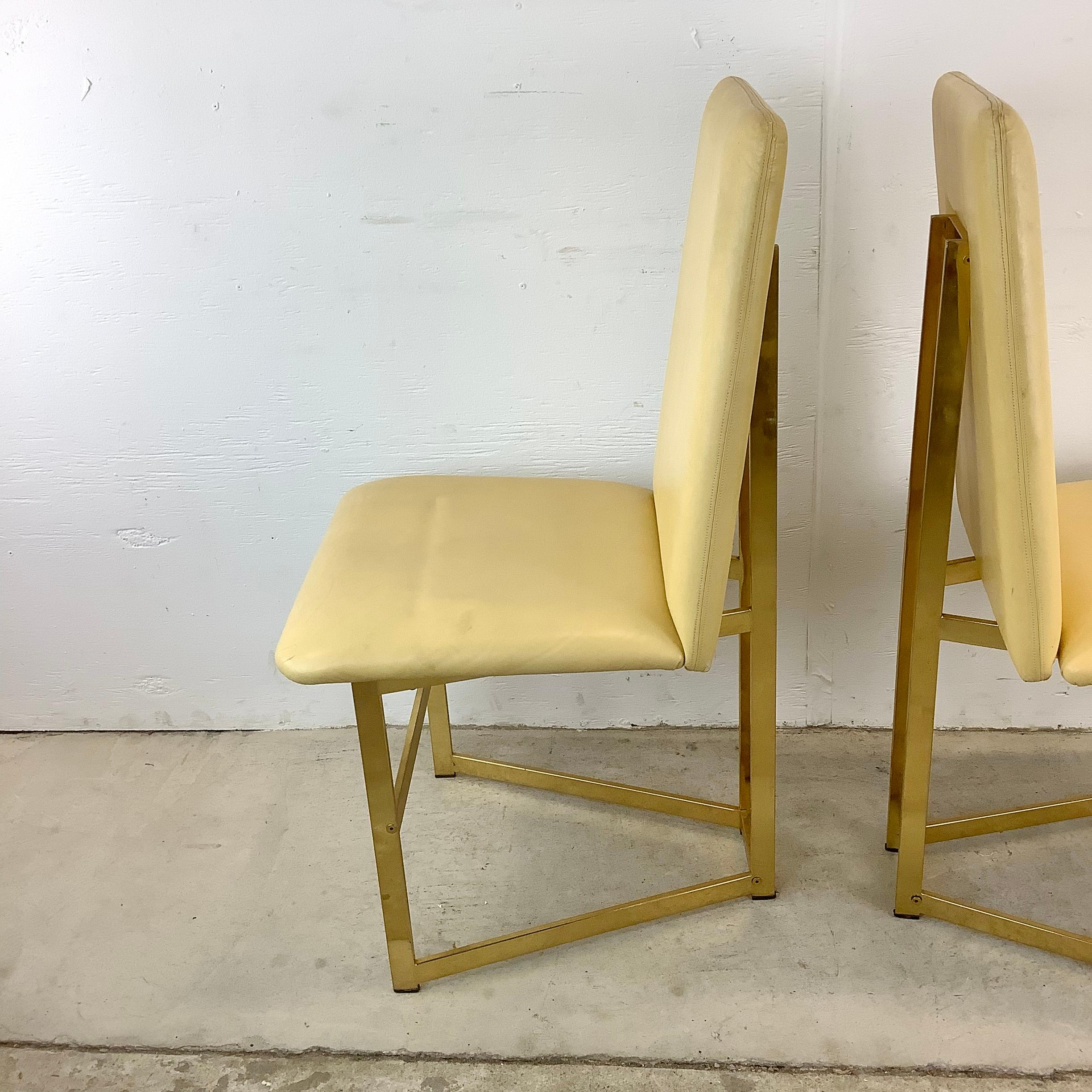 Pair Highback Modern Dining Chairs For Sale 4