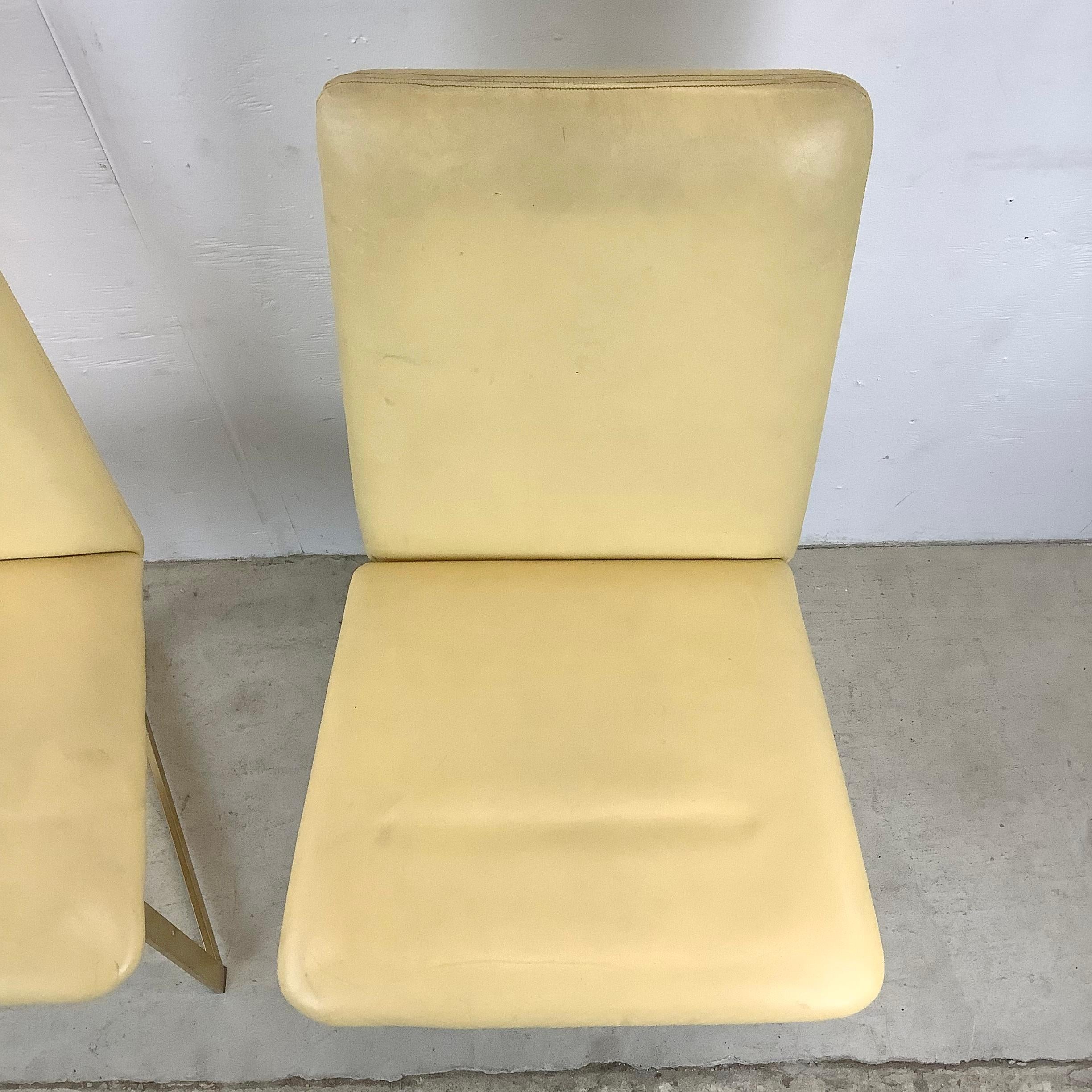 Metal Pair Highback Modern Dining Chairs For Sale