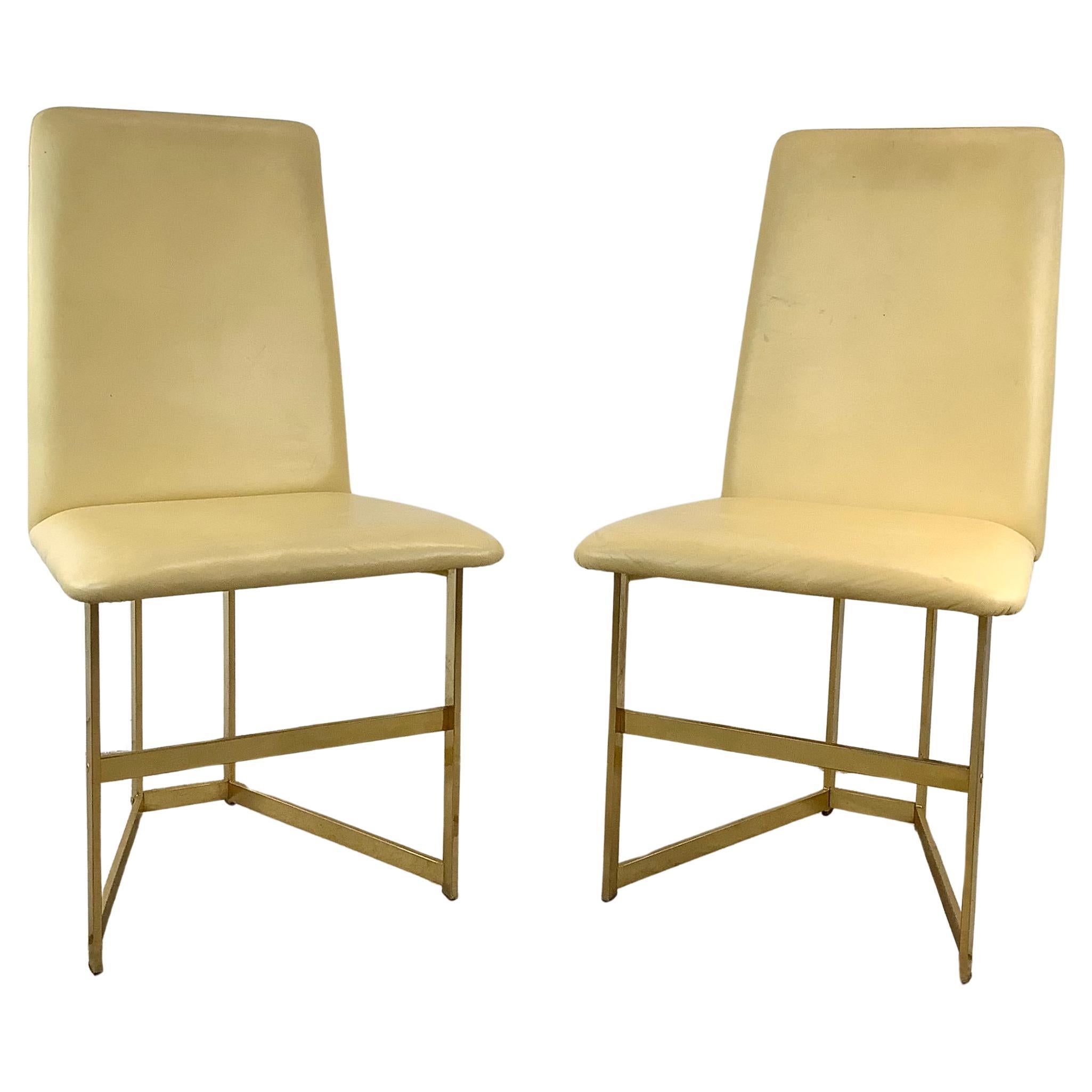 Pair Highback Modern Dining Chairs For Sale