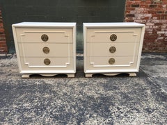 Pair of Hollywood Regency Asian Style Bachelors Chests