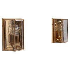 Pair Hollywood Regency Brass Wall lamps  1970s Germany