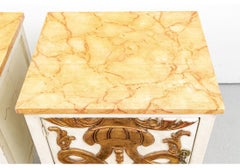 Pair Hollywood Regency Era Paint And Gilt Decorated Stands