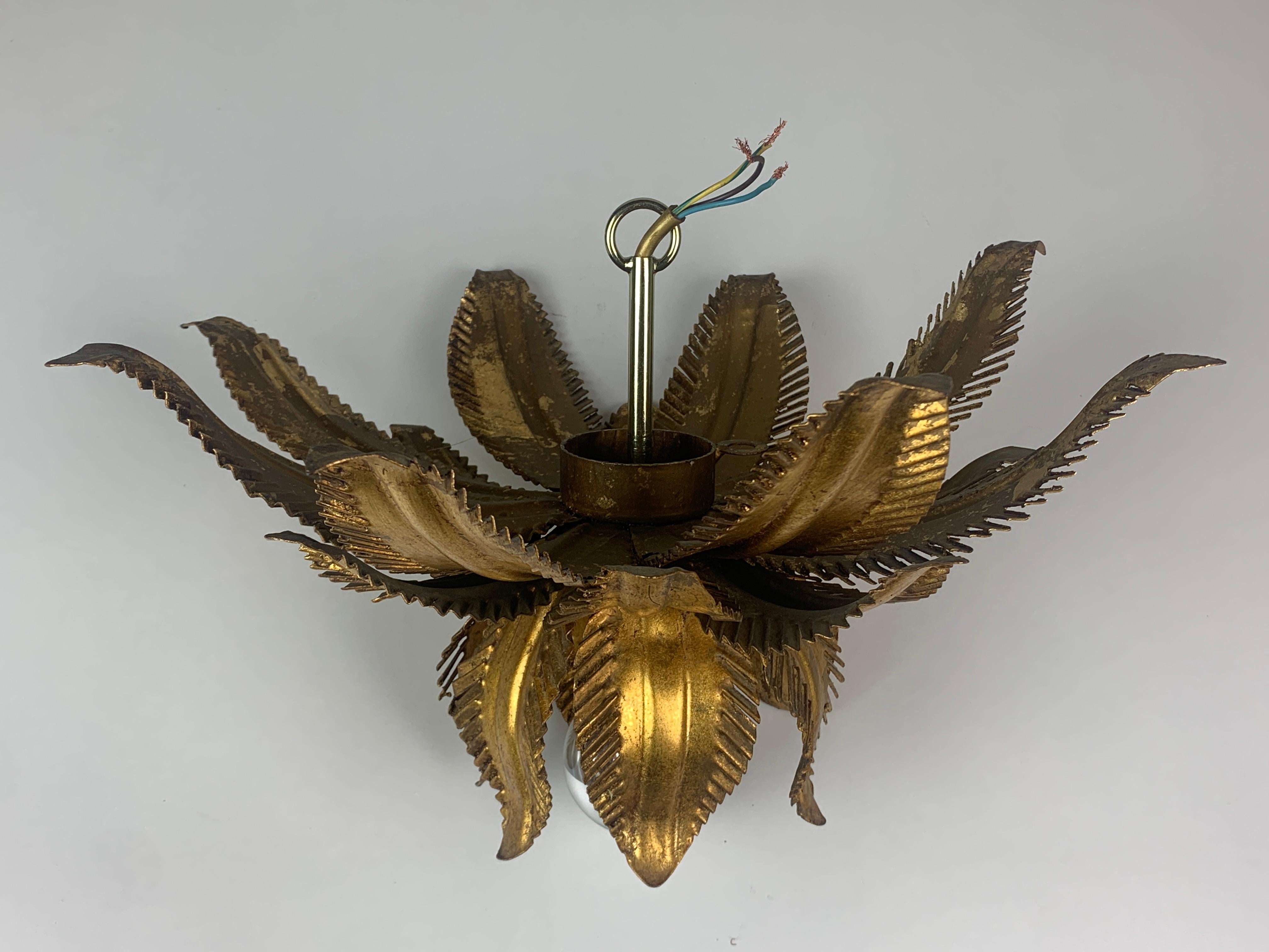 Paire de supports de plafond en laiton Florentine Hollywood Regency par Hans Kögl, années 1960 en vente 5